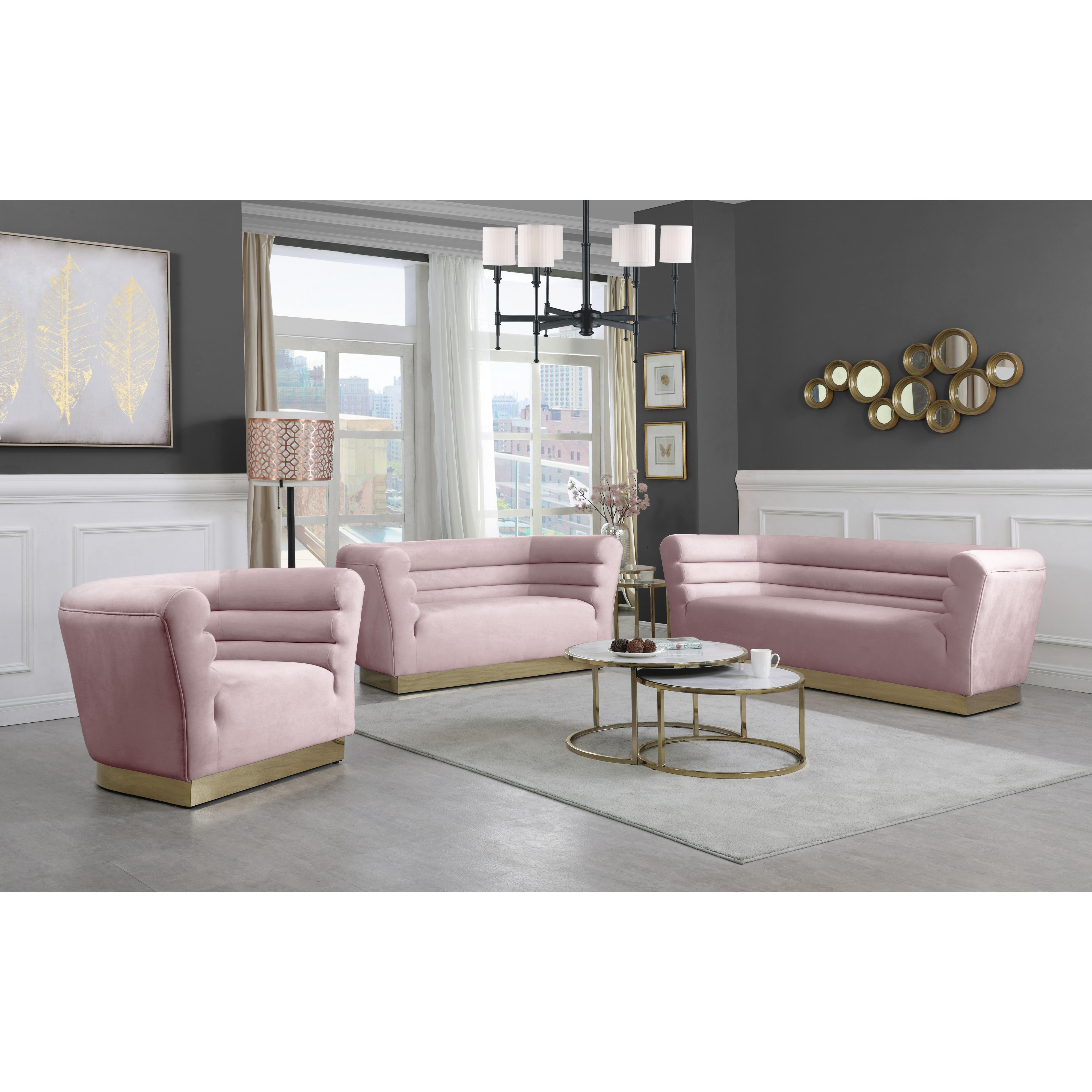 Meridian Bellini Pink Velvet Chair