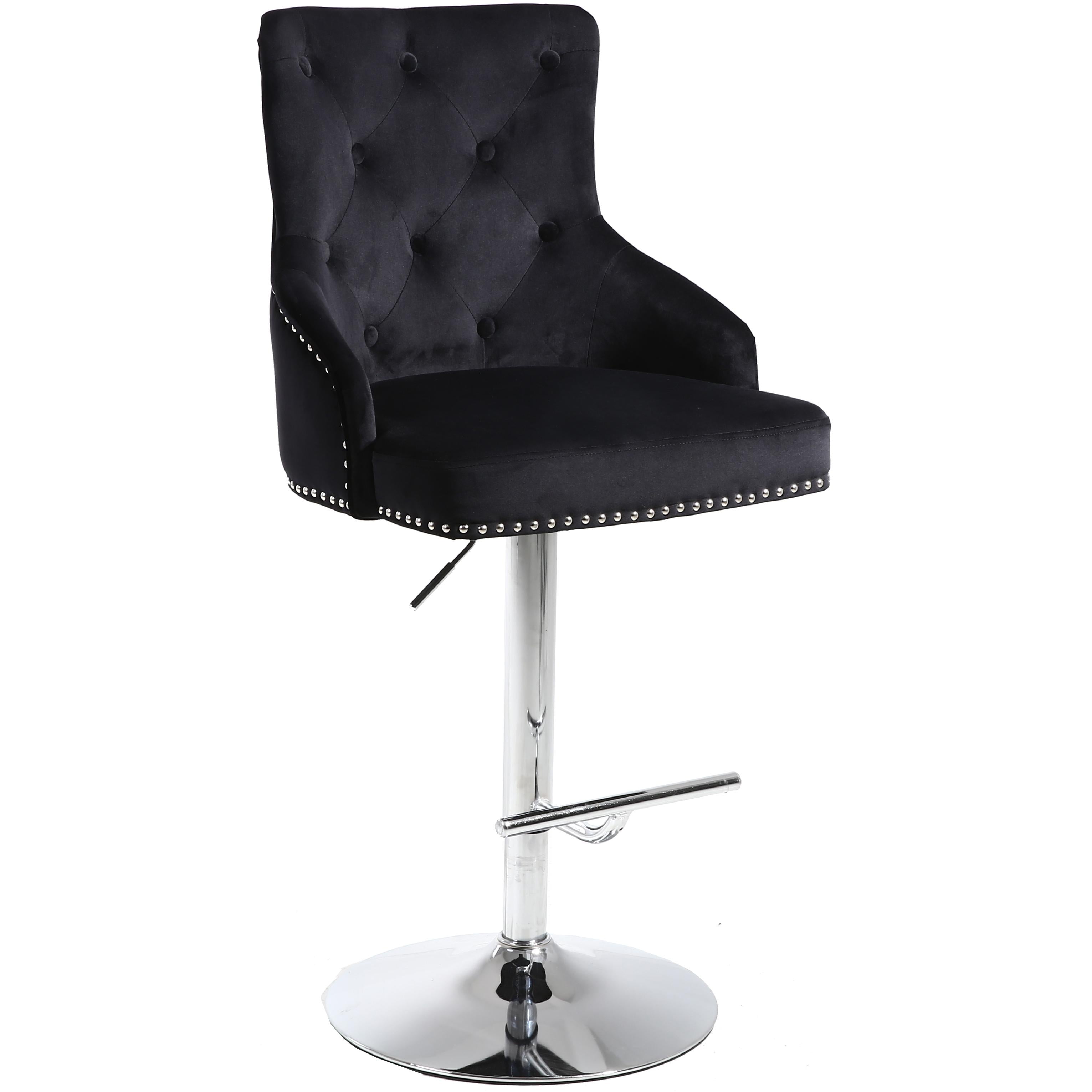 Meridian Claude Black Velvet Adjustable Stool