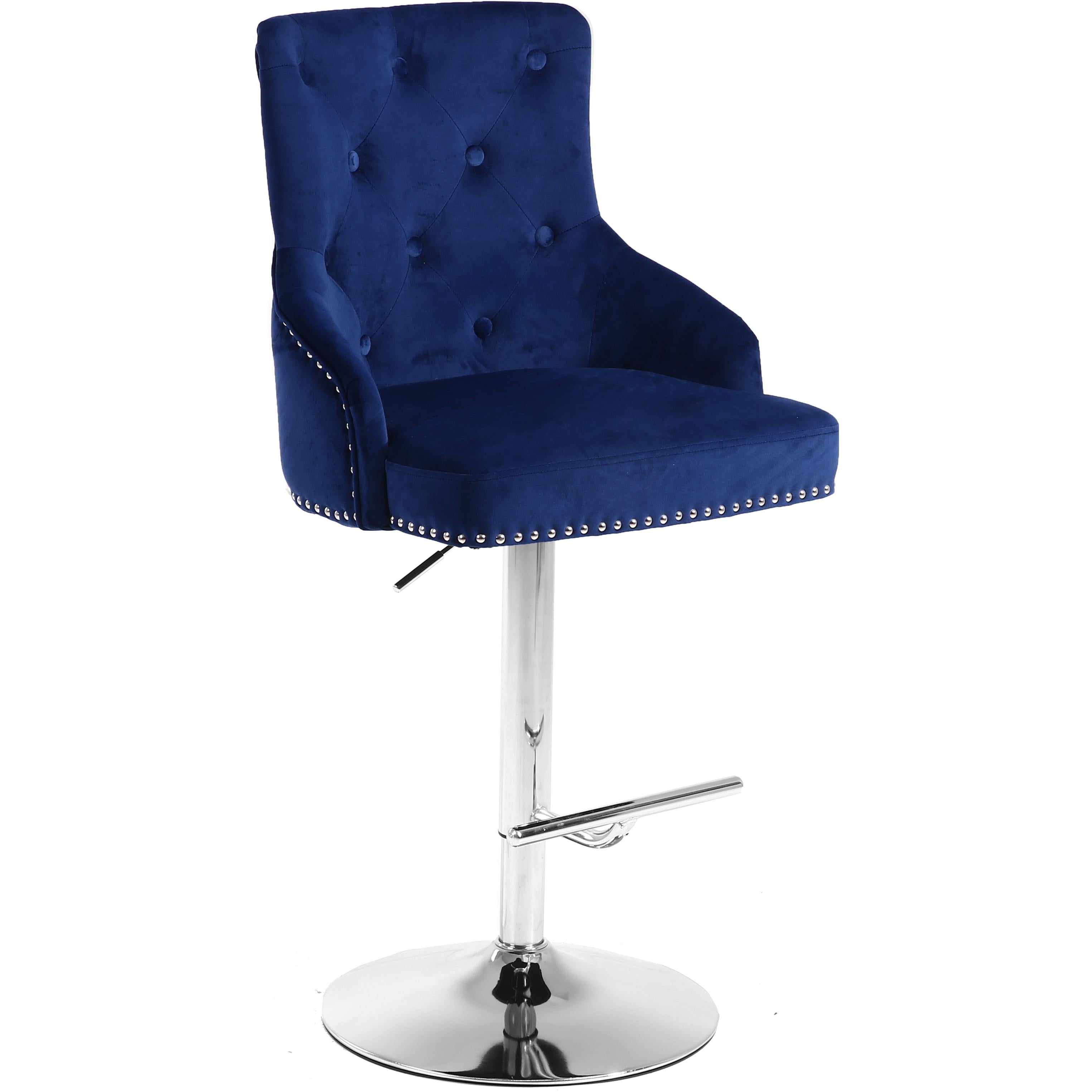 Meridian Claude Navy Velvet Adjustable Stool