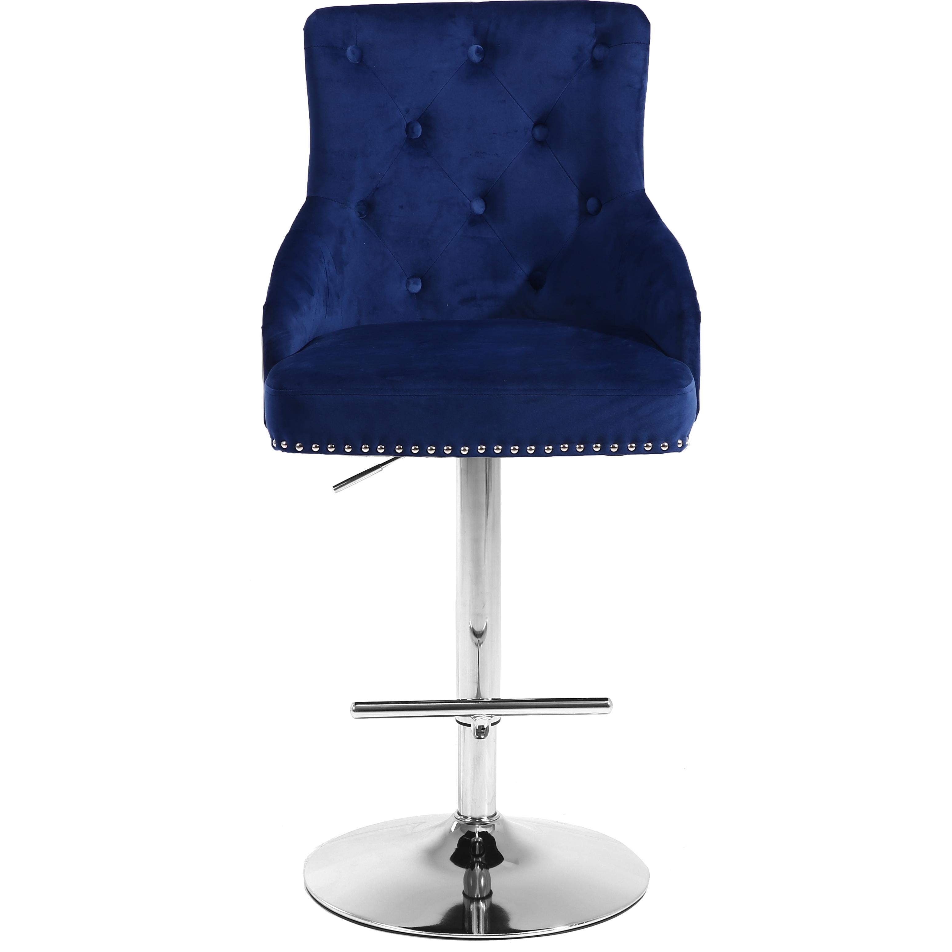 Meridian Claude Navy Velvet Adjustable Stool