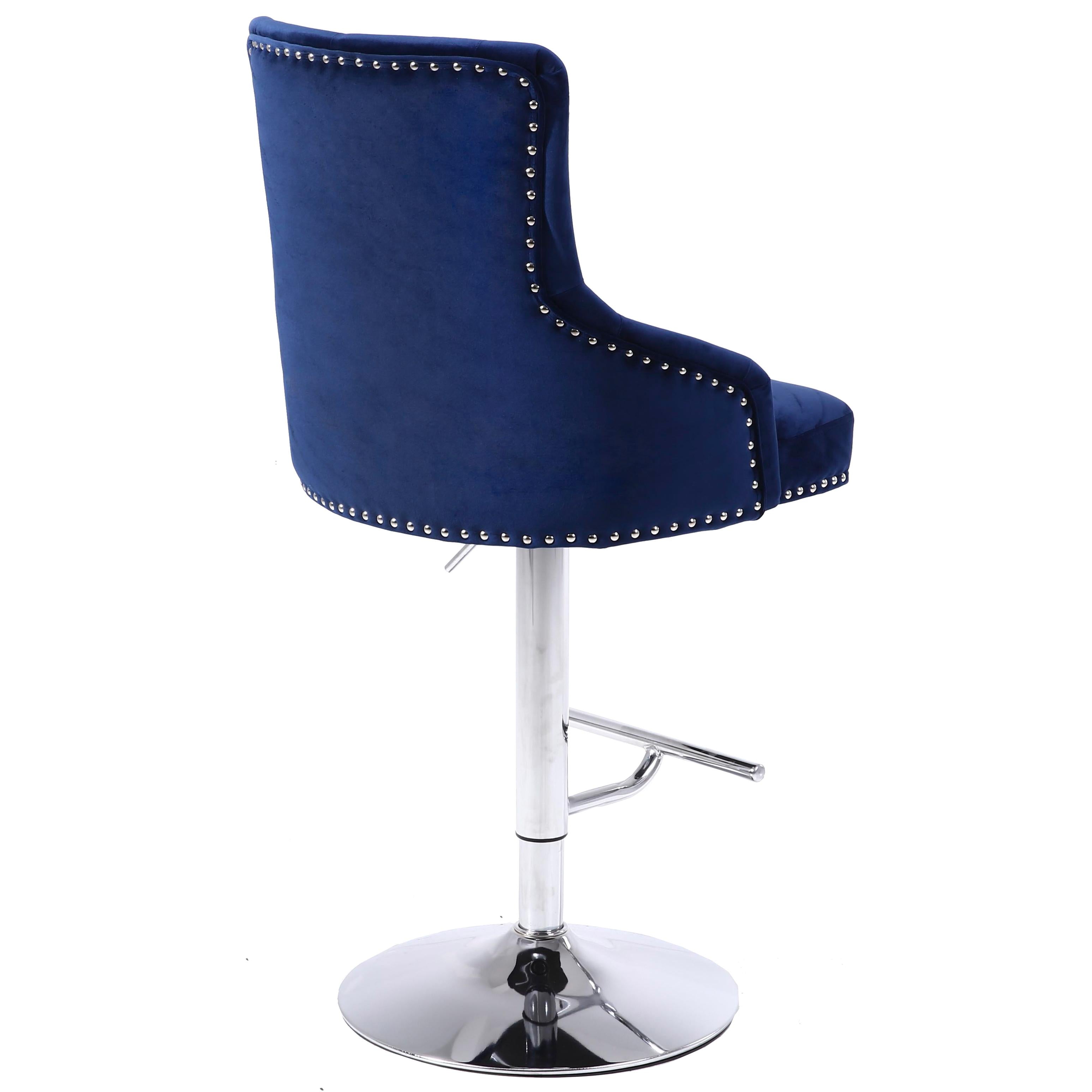 Meridian Claude Navy Velvet Adjustable Stool