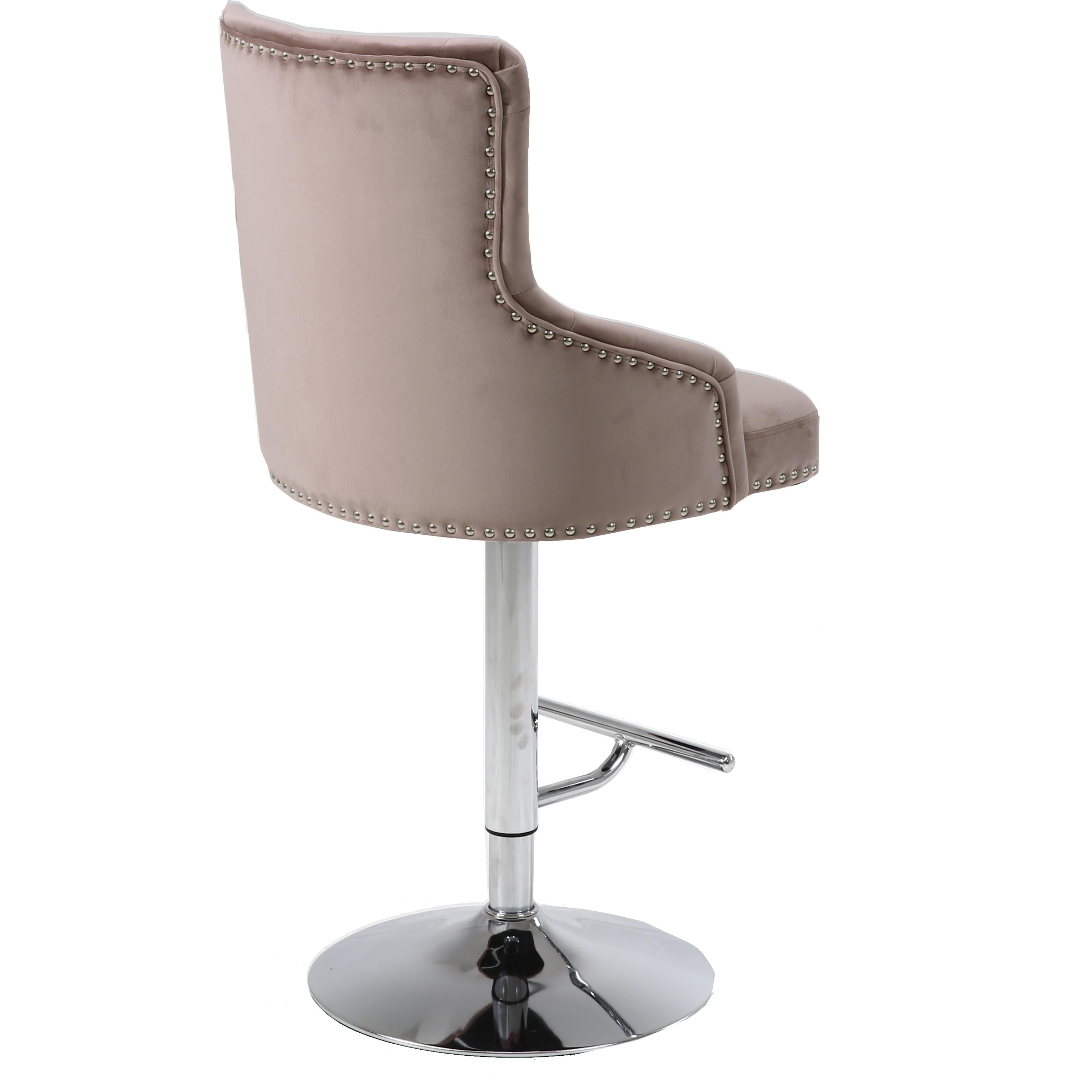 Meridian Claude Pink Velvet Adjustable Stool