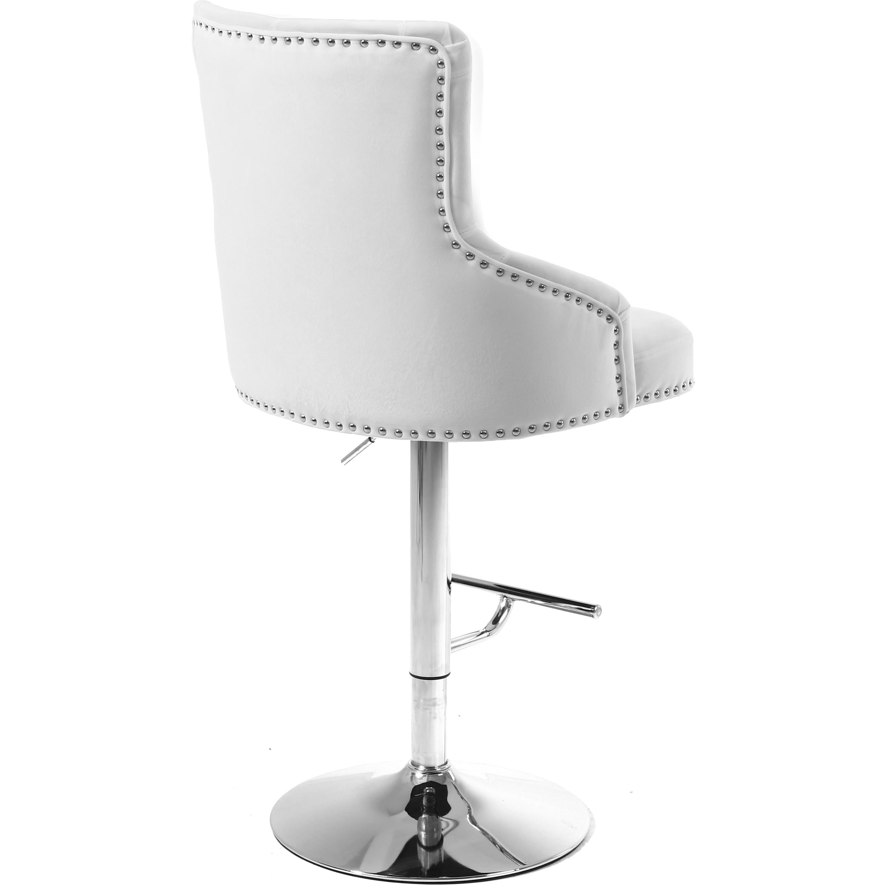 Meridian Claude White Velvet Adjustable Stool