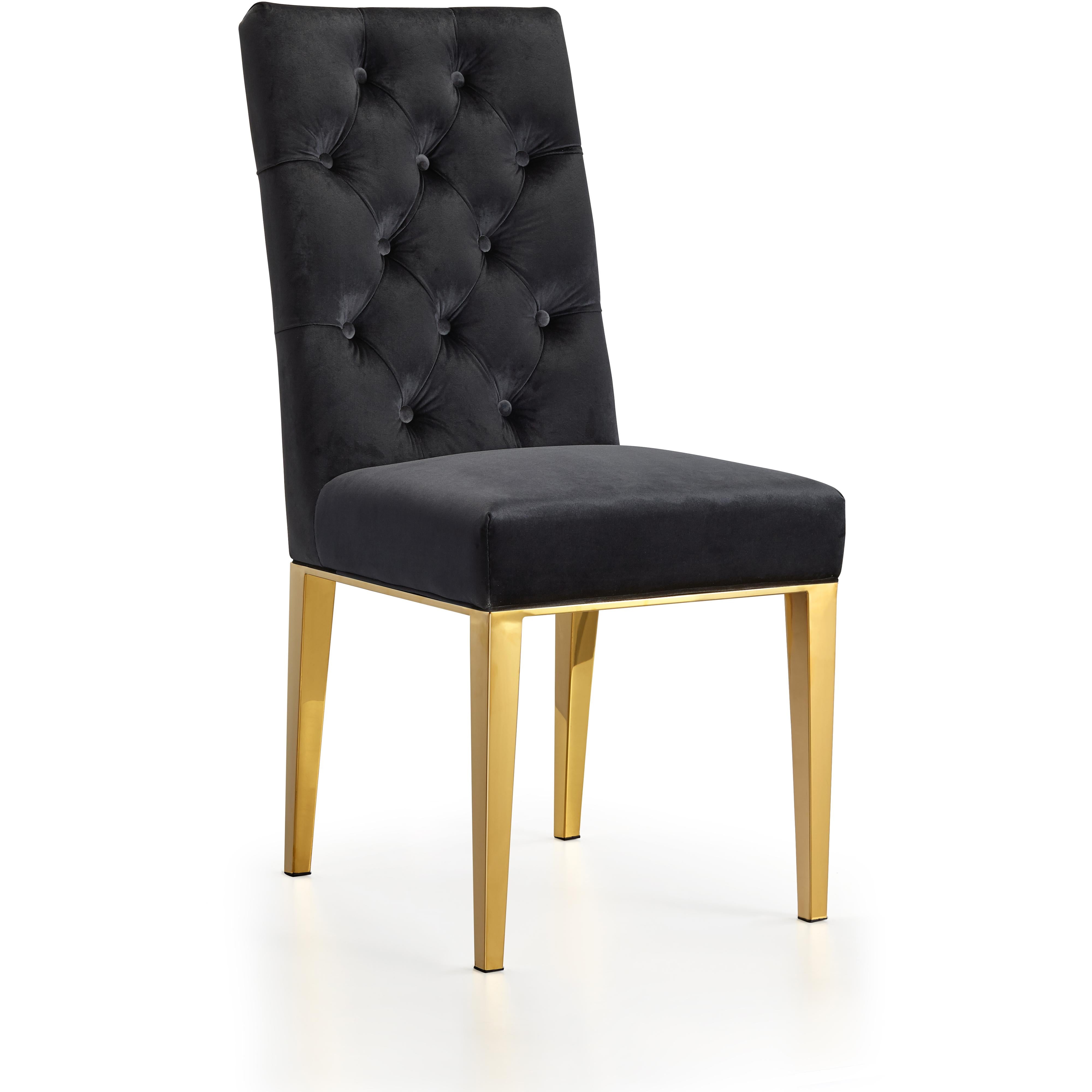 Meridian Capri Black Velvet Dining Chair