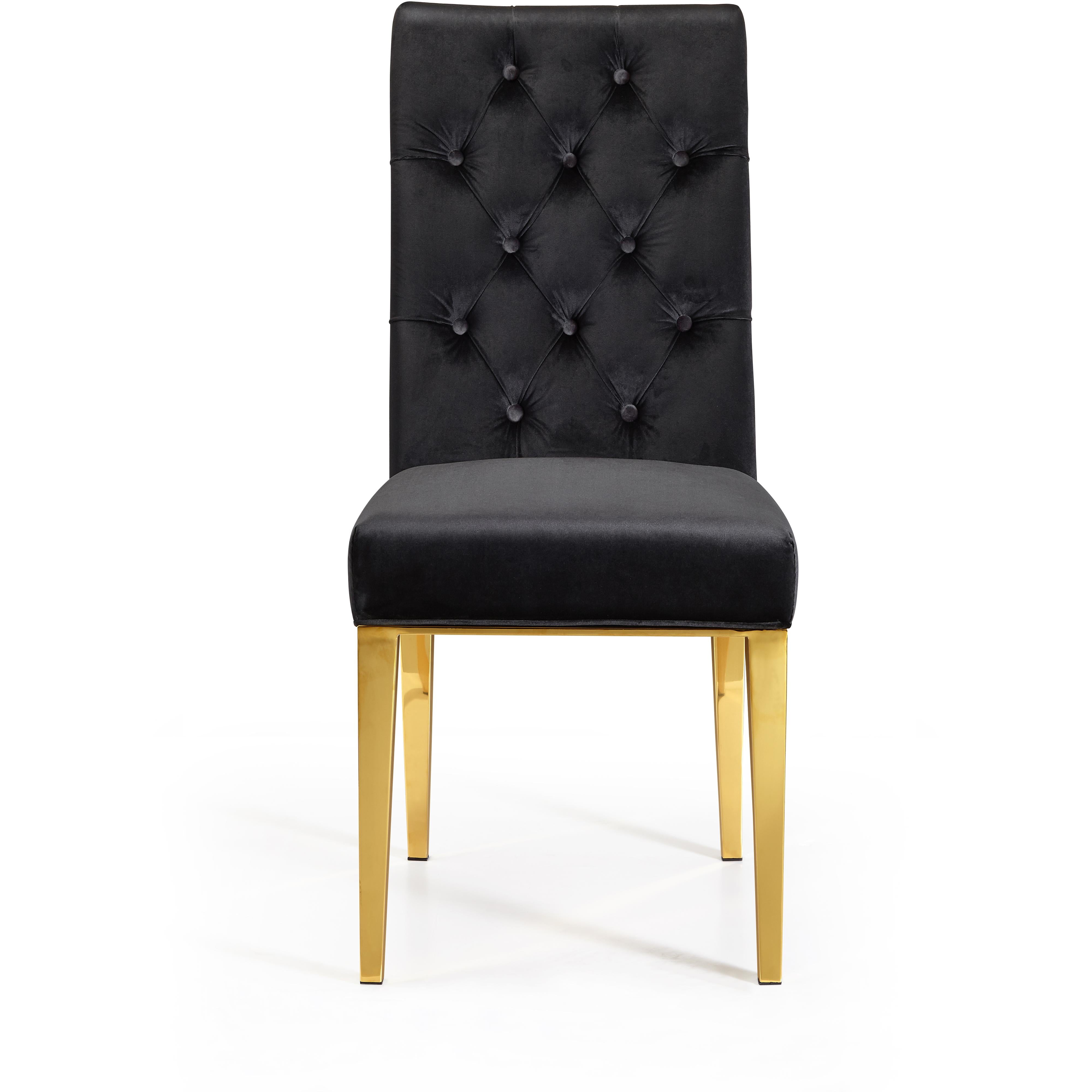 Meridian Capri Black Velvet Dining Chair