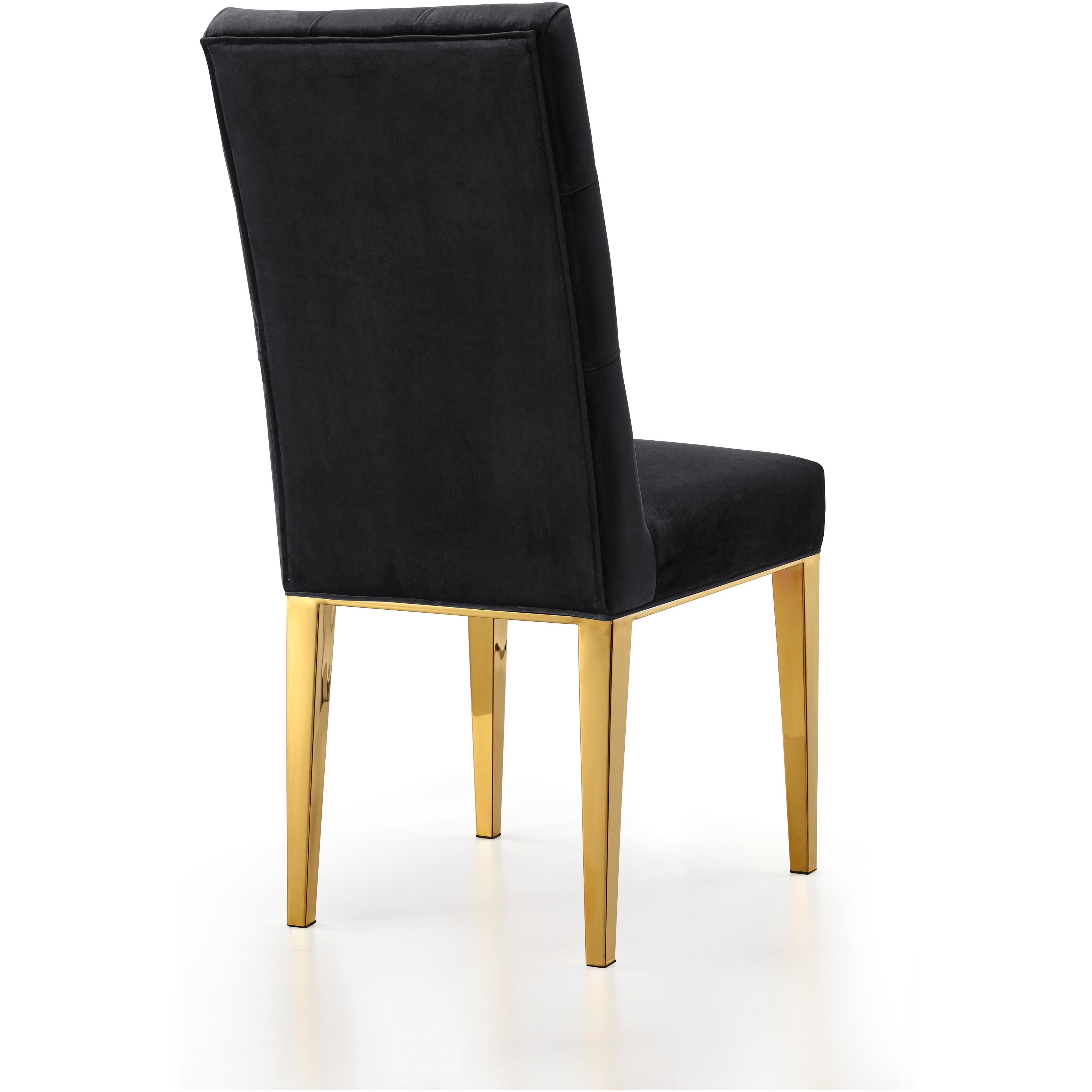 Meridian Capri Black Velvet Dining Chair