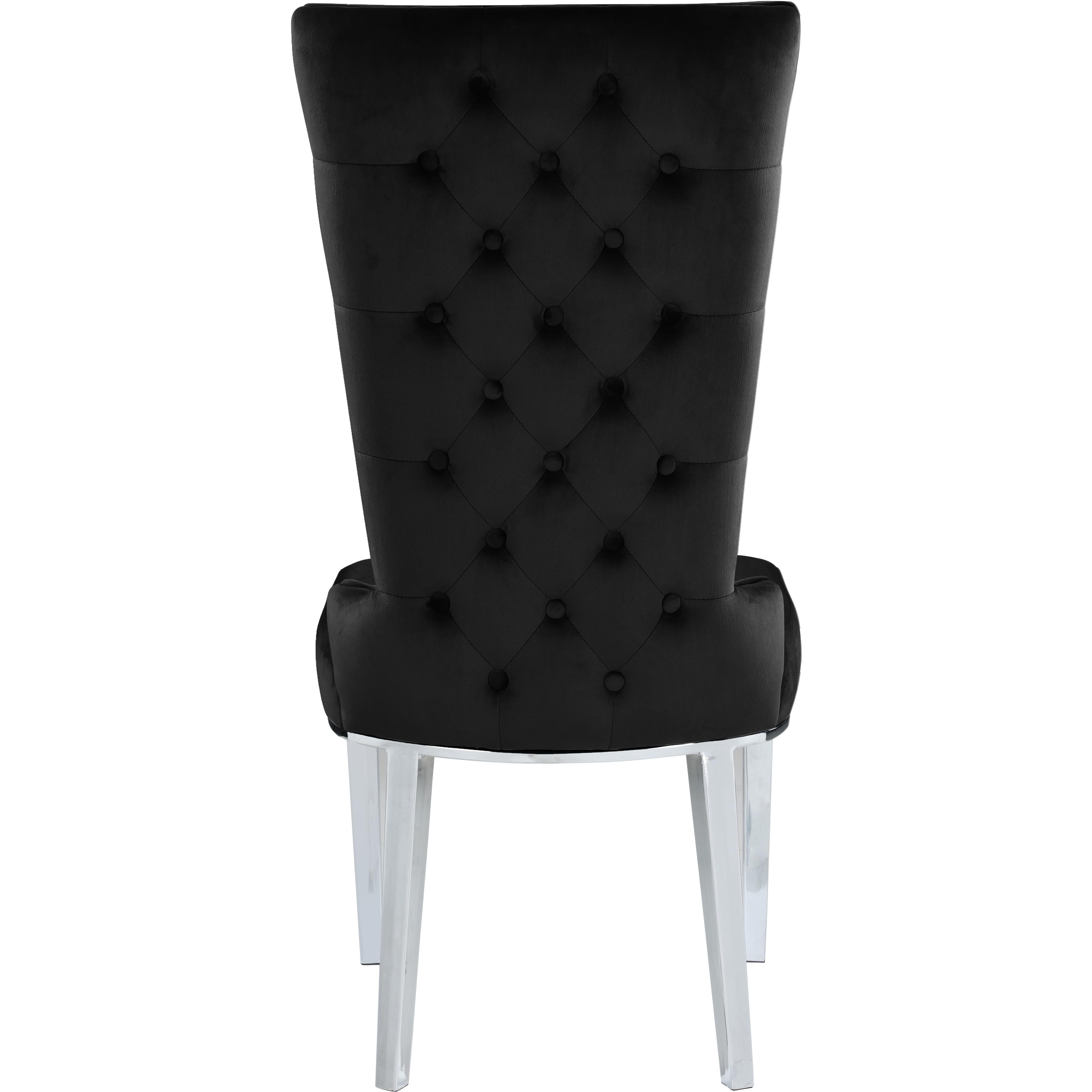 Meridian Serafina Black Velvet Dining Chair