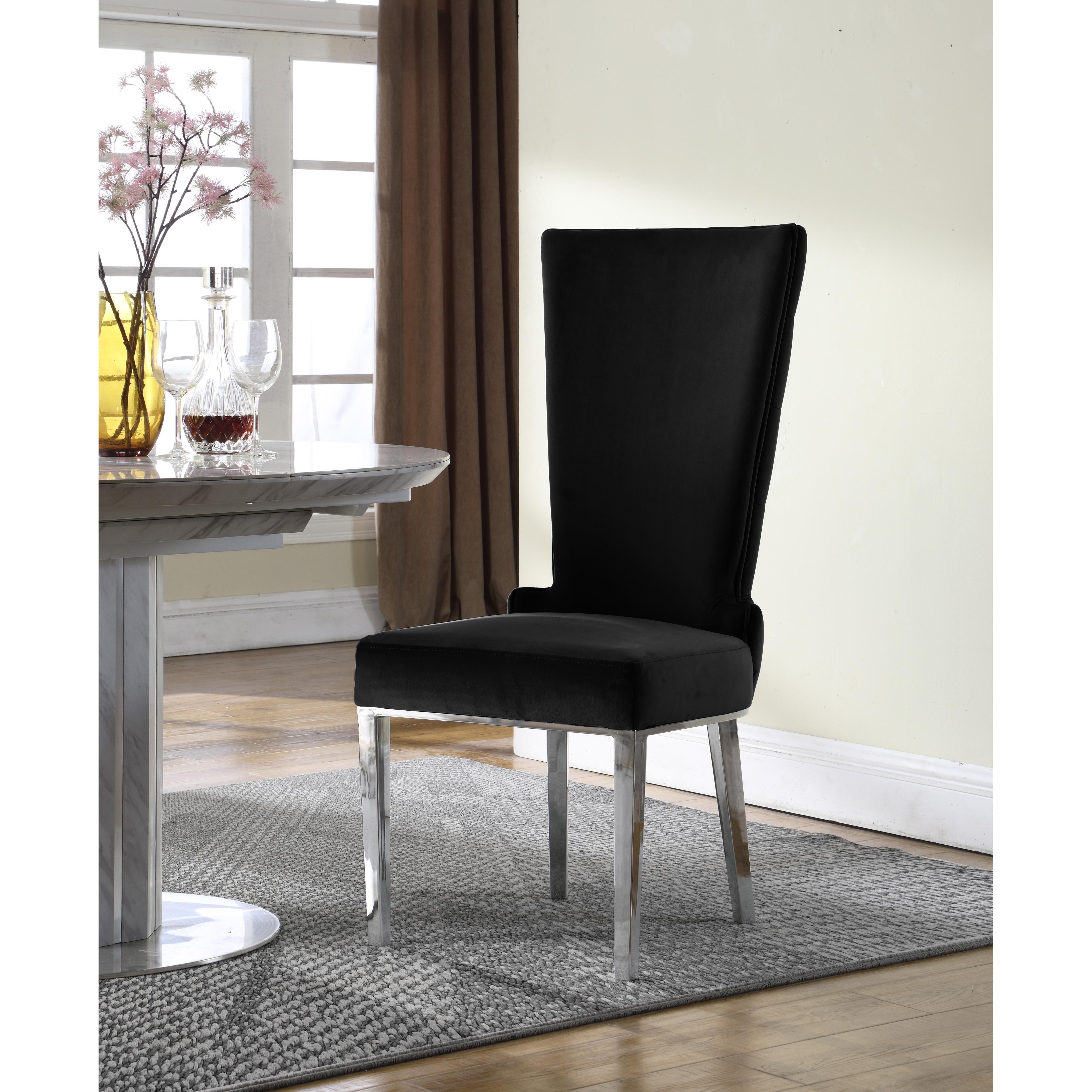 Meridian Serafina Black Velvet Dining Chair