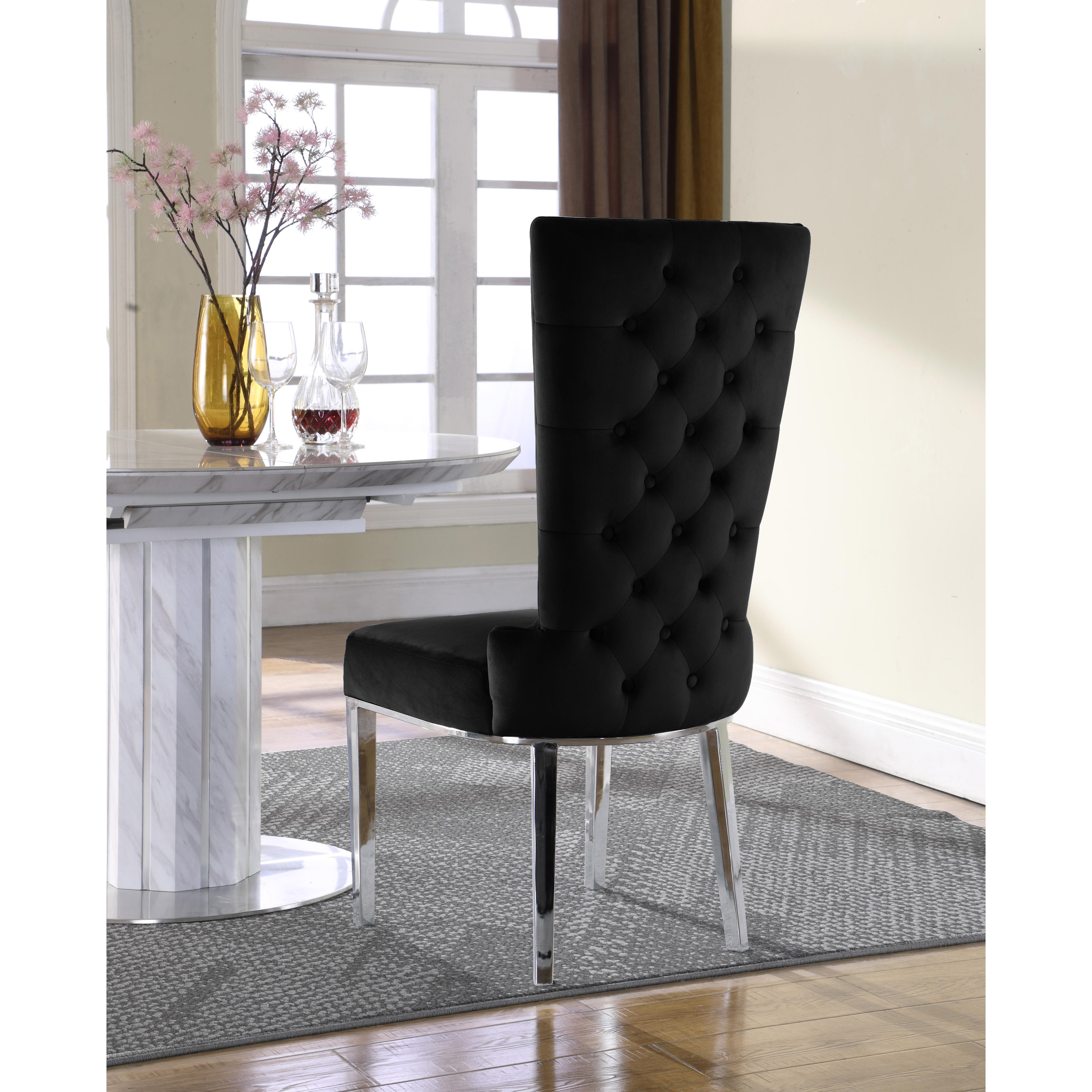 Meridian Serafina Black Velvet Dining Chair