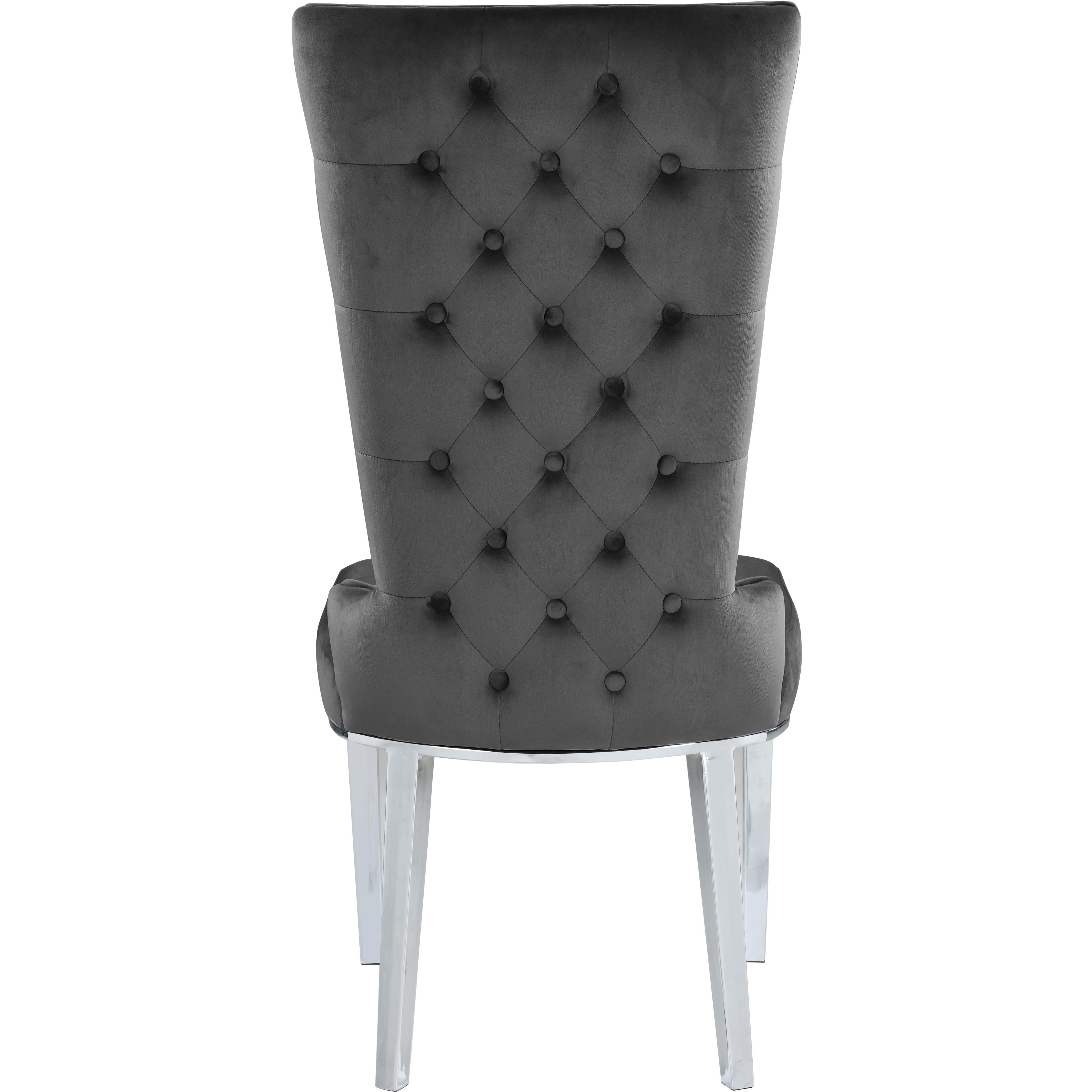 Meridian Serafina Grey Velvet Dining Chair