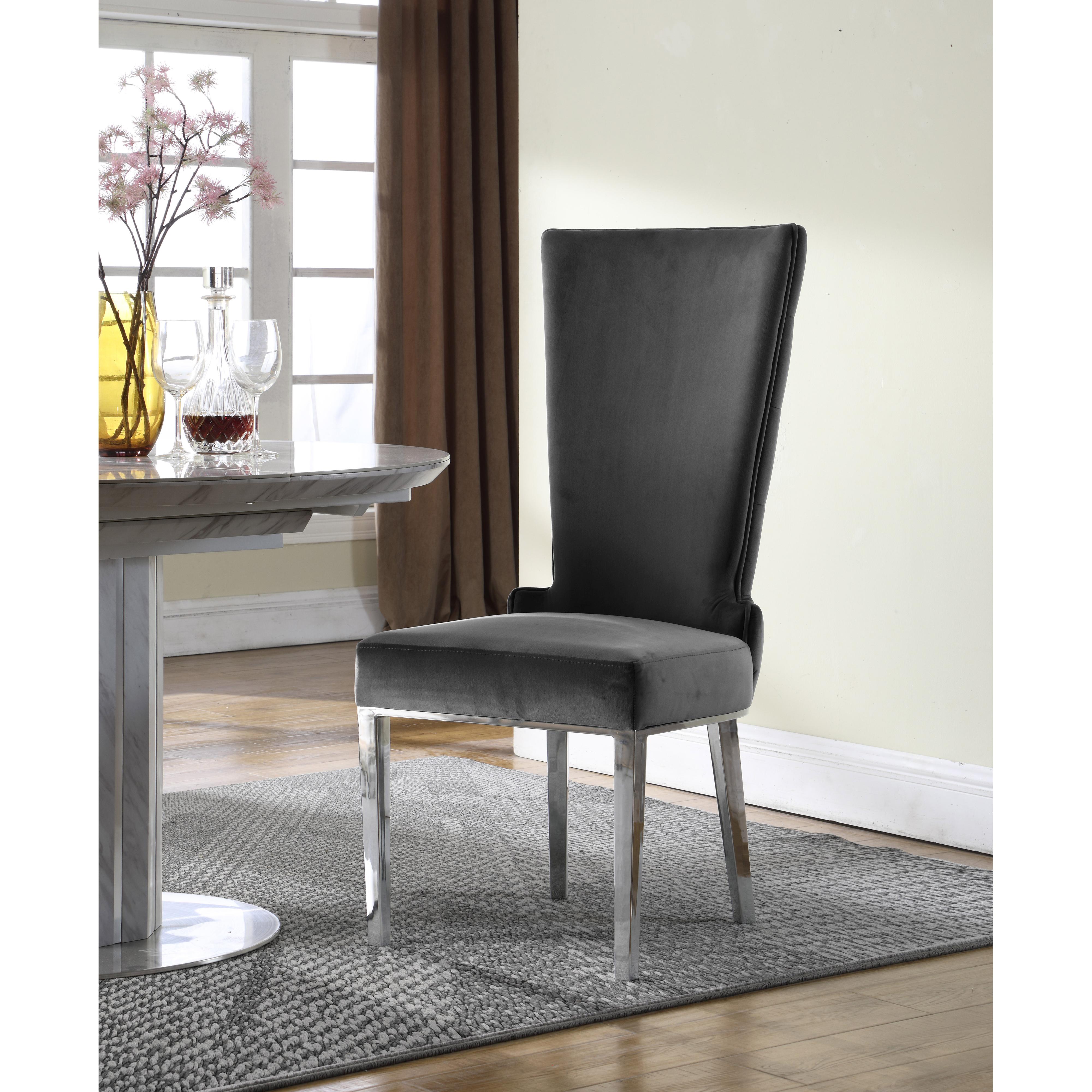 Meridian Serafina Grey Velvet Dining Chair