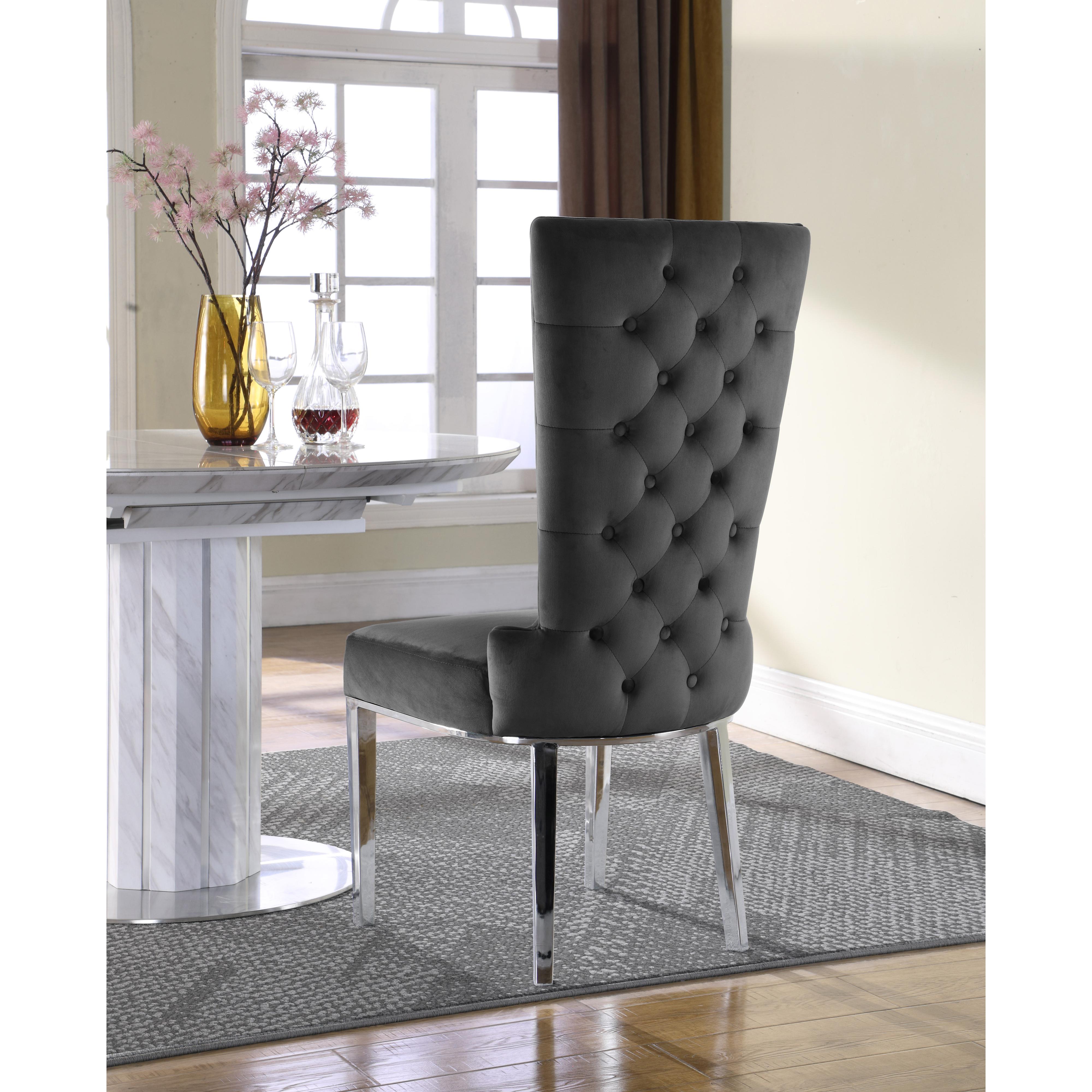 Meridian Serafina Grey Velvet Dining Chair