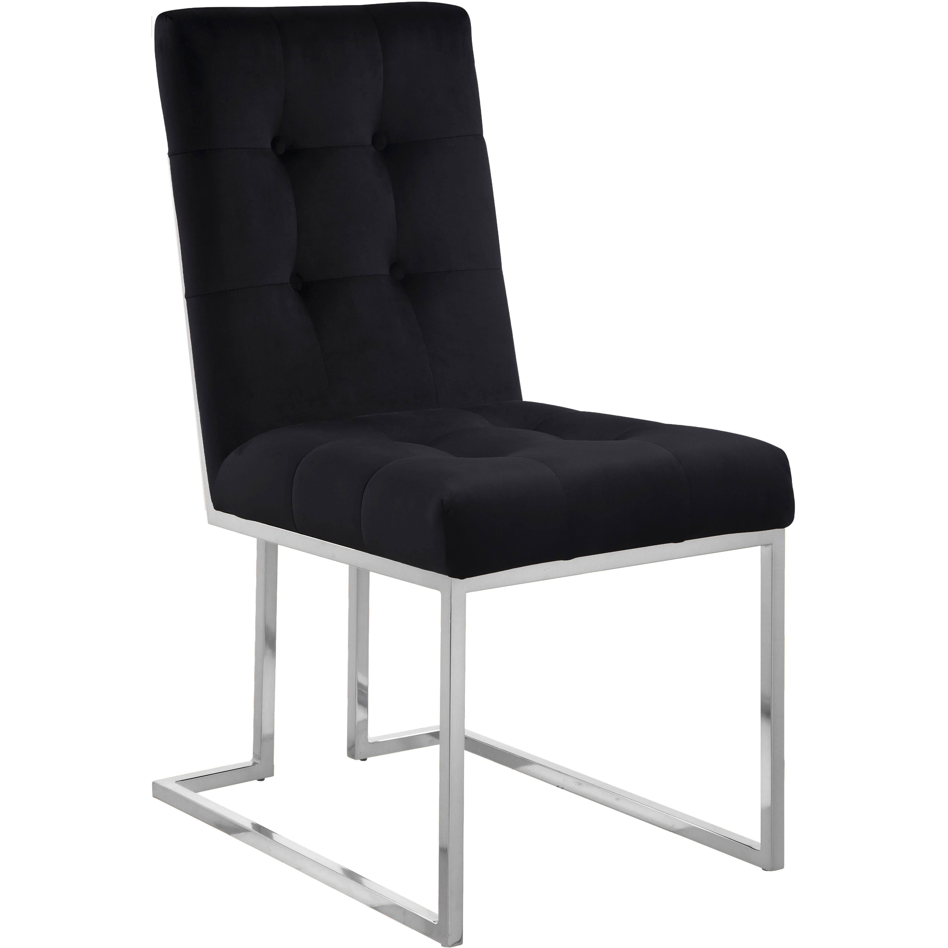 Meridian Alexis Black Velvet Dining Chair