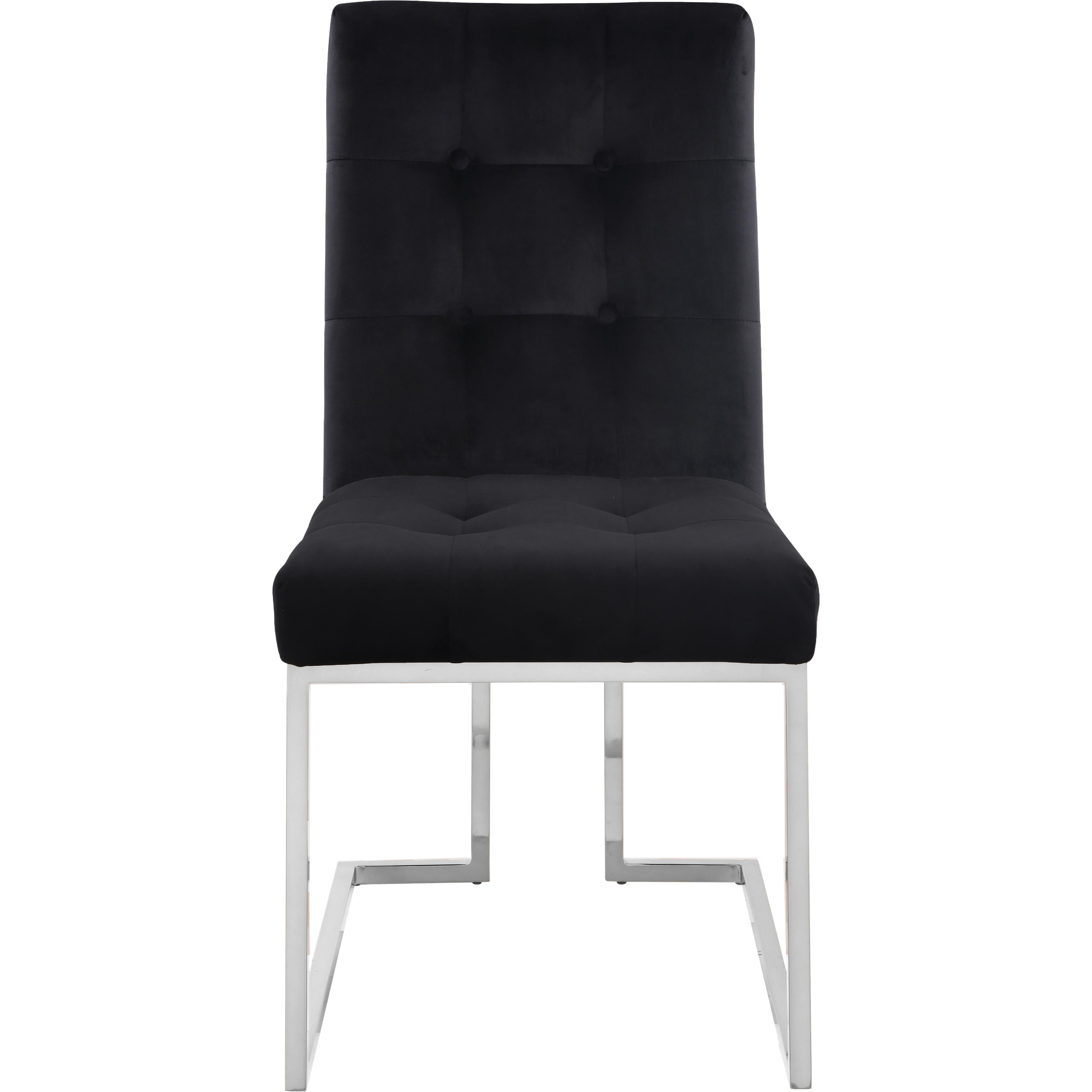 Meridian Alexis Black Velvet Dining Chair