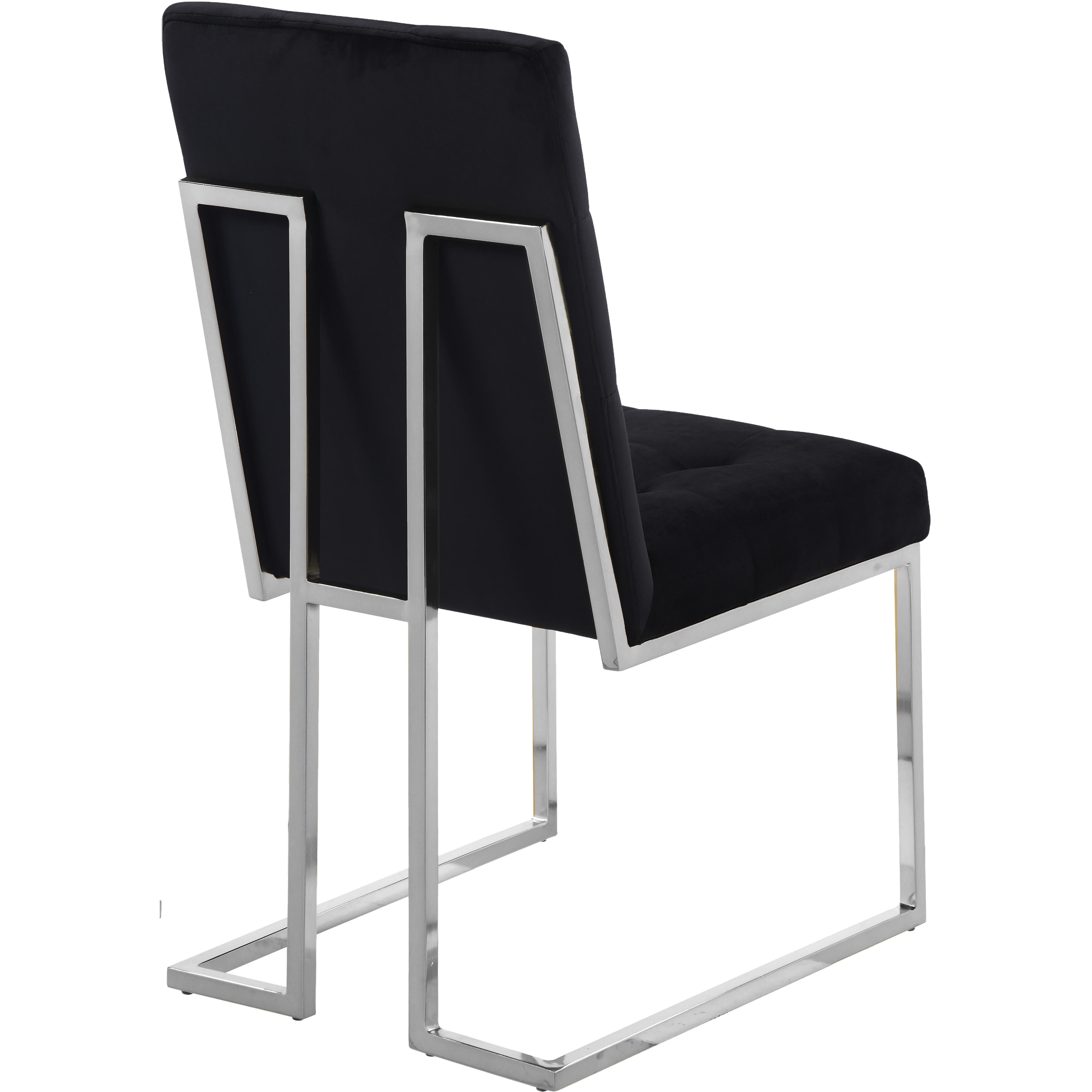 Meridian Alexis Black Velvet Dining Chair