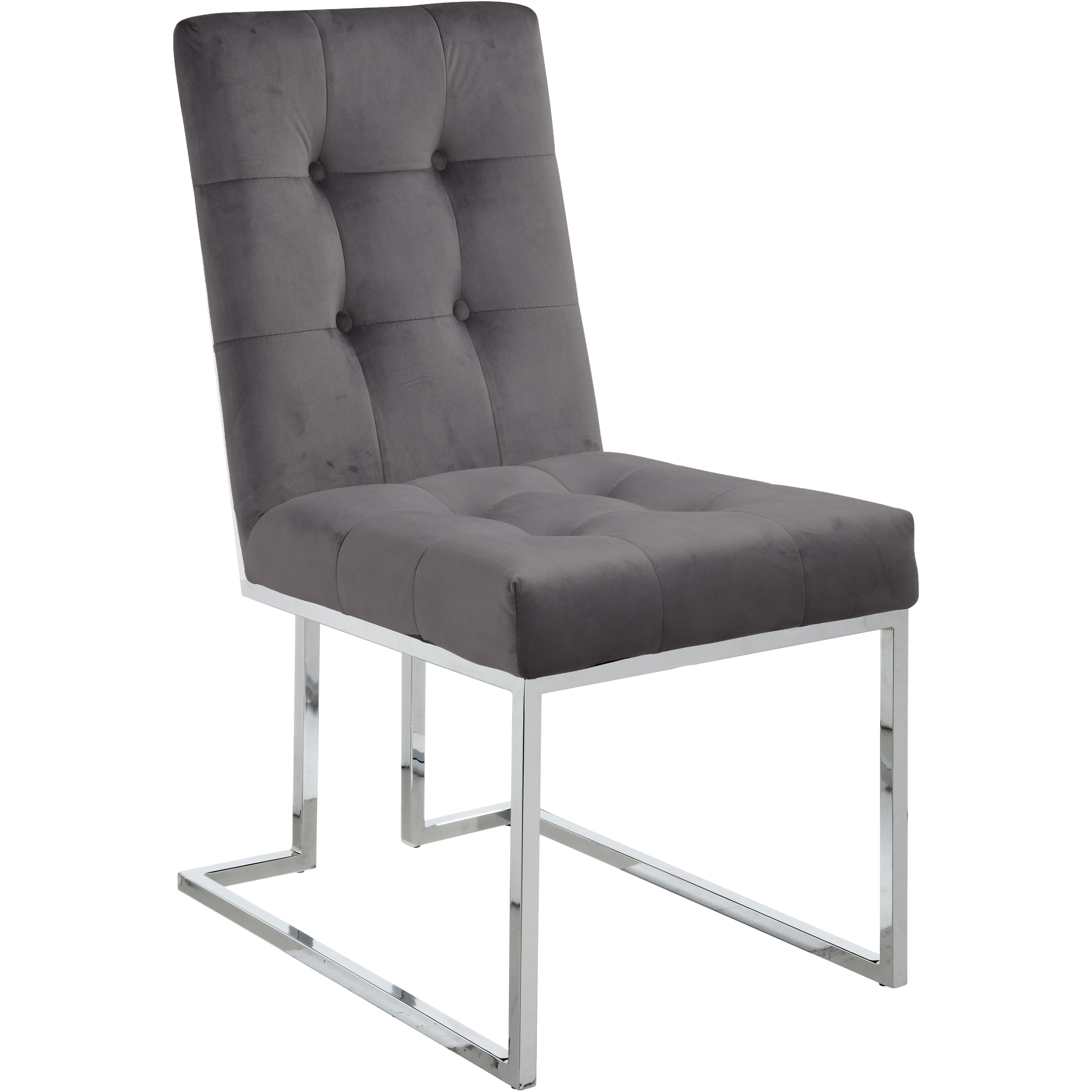 Meridian Alexis Grey Velvet Dining Chair