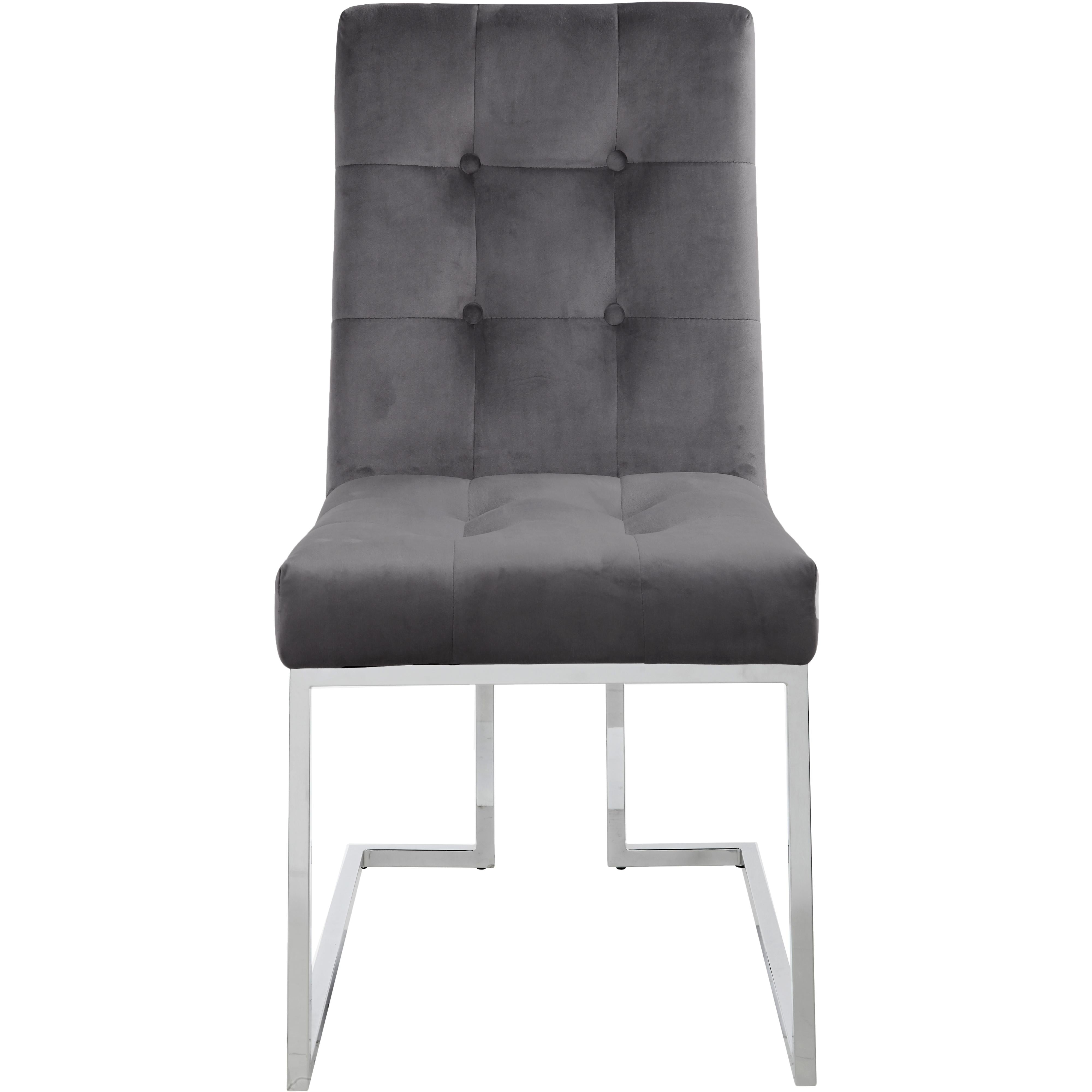 Meridian Alexis Grey Velvet Dining Chair