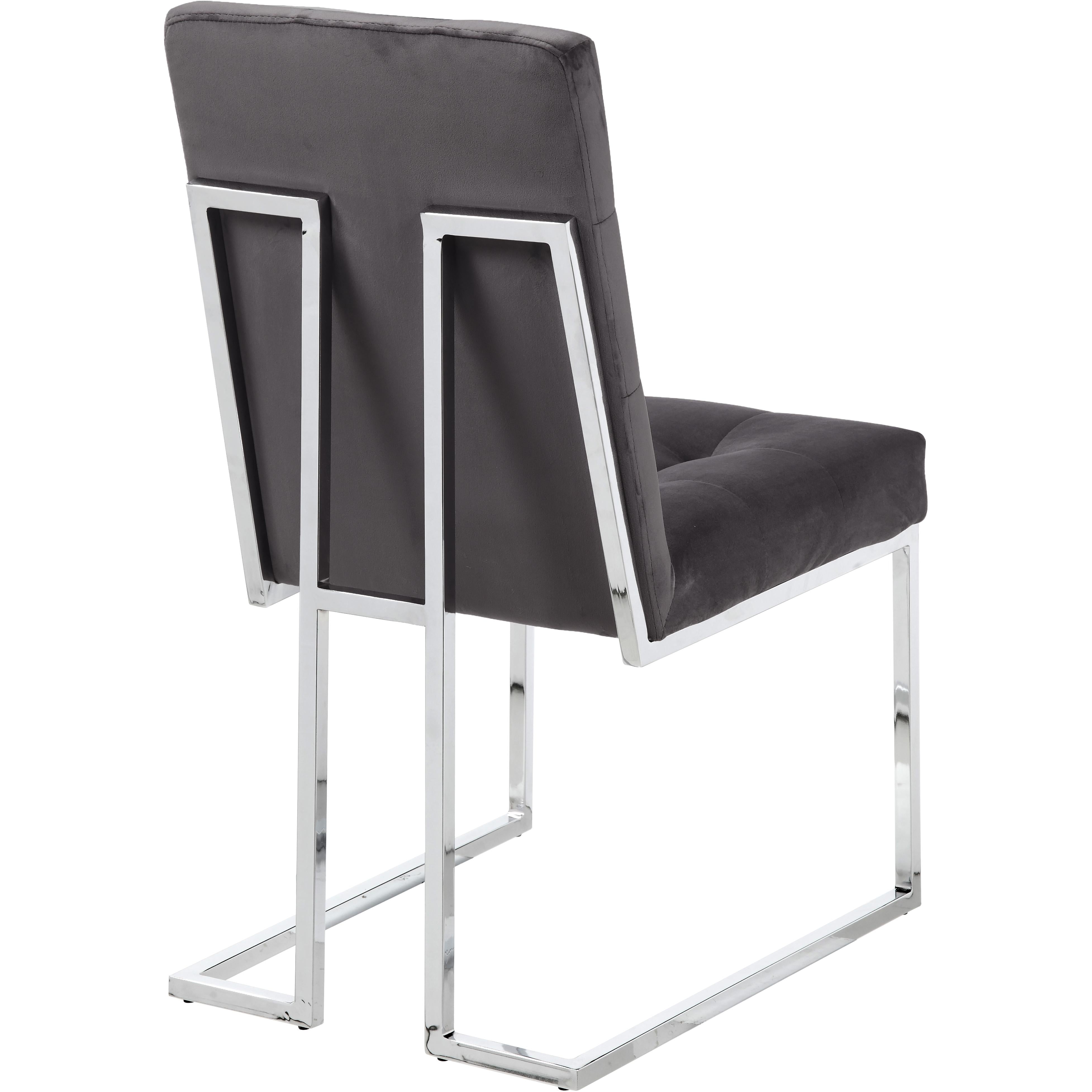 Meridian Alexis Grey Velvet Dining Chair