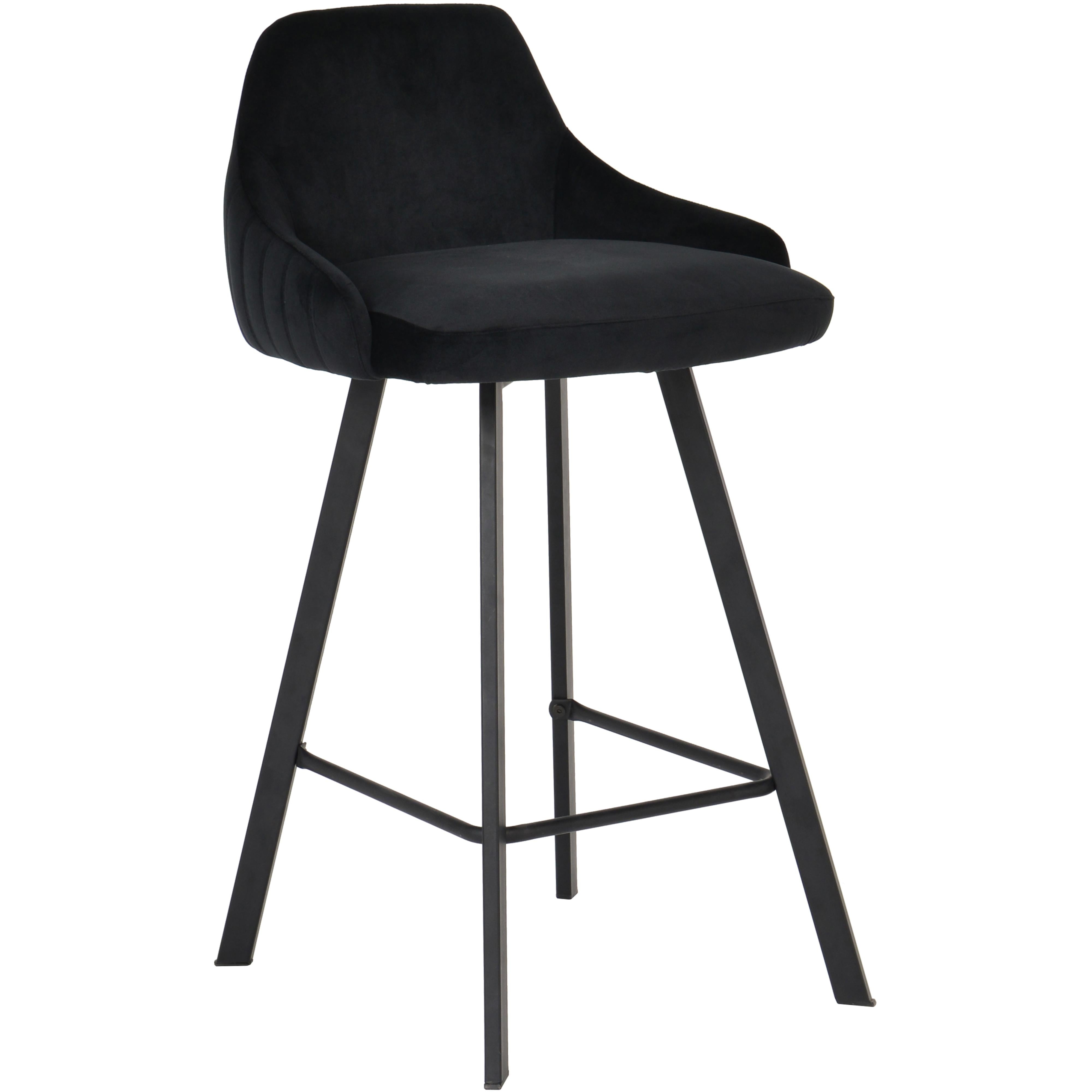 Meridian Viviene Black Velvet Stool