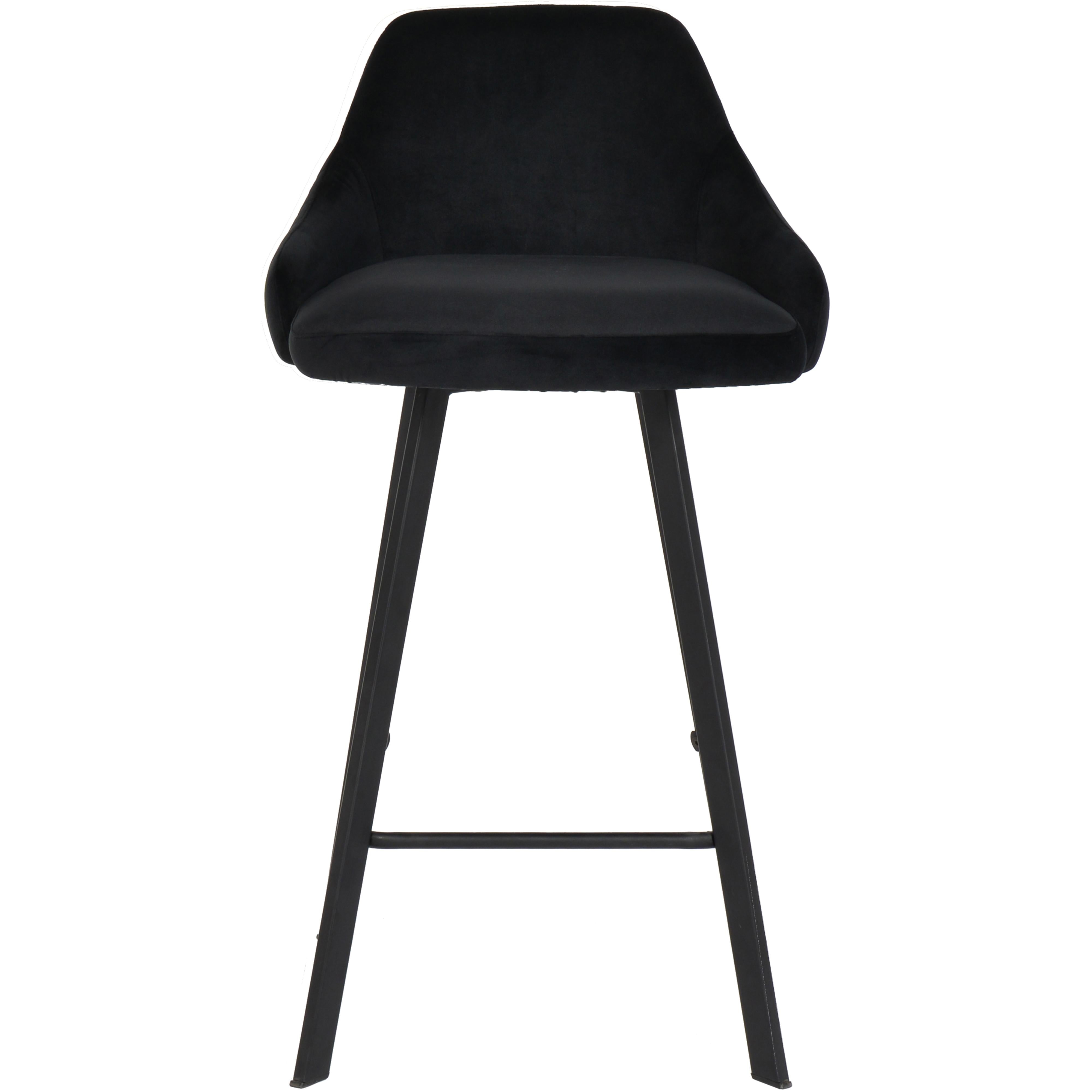 Meridian Viviene Black Velvet Stool