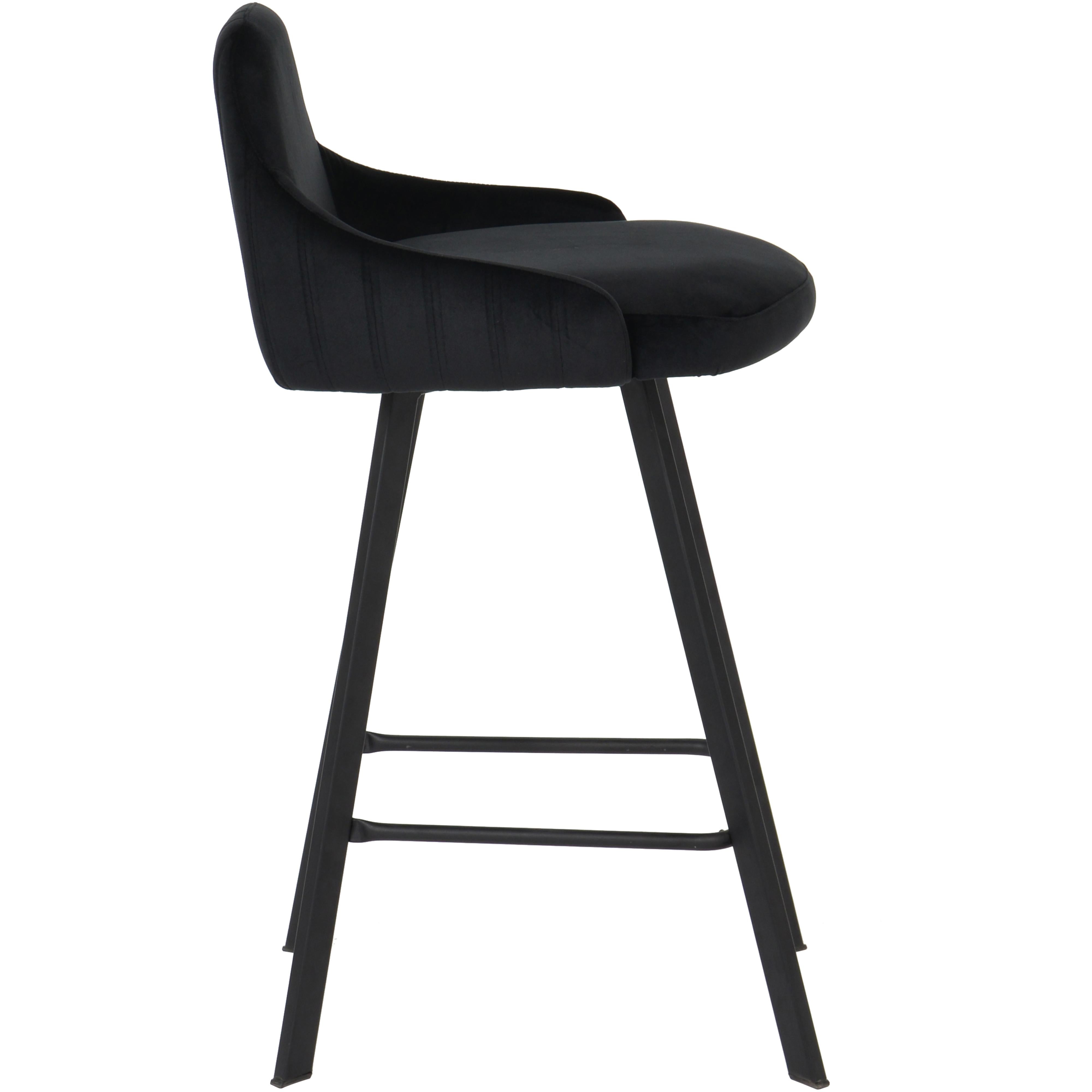 Meridian Viviene Black Velvet Stool