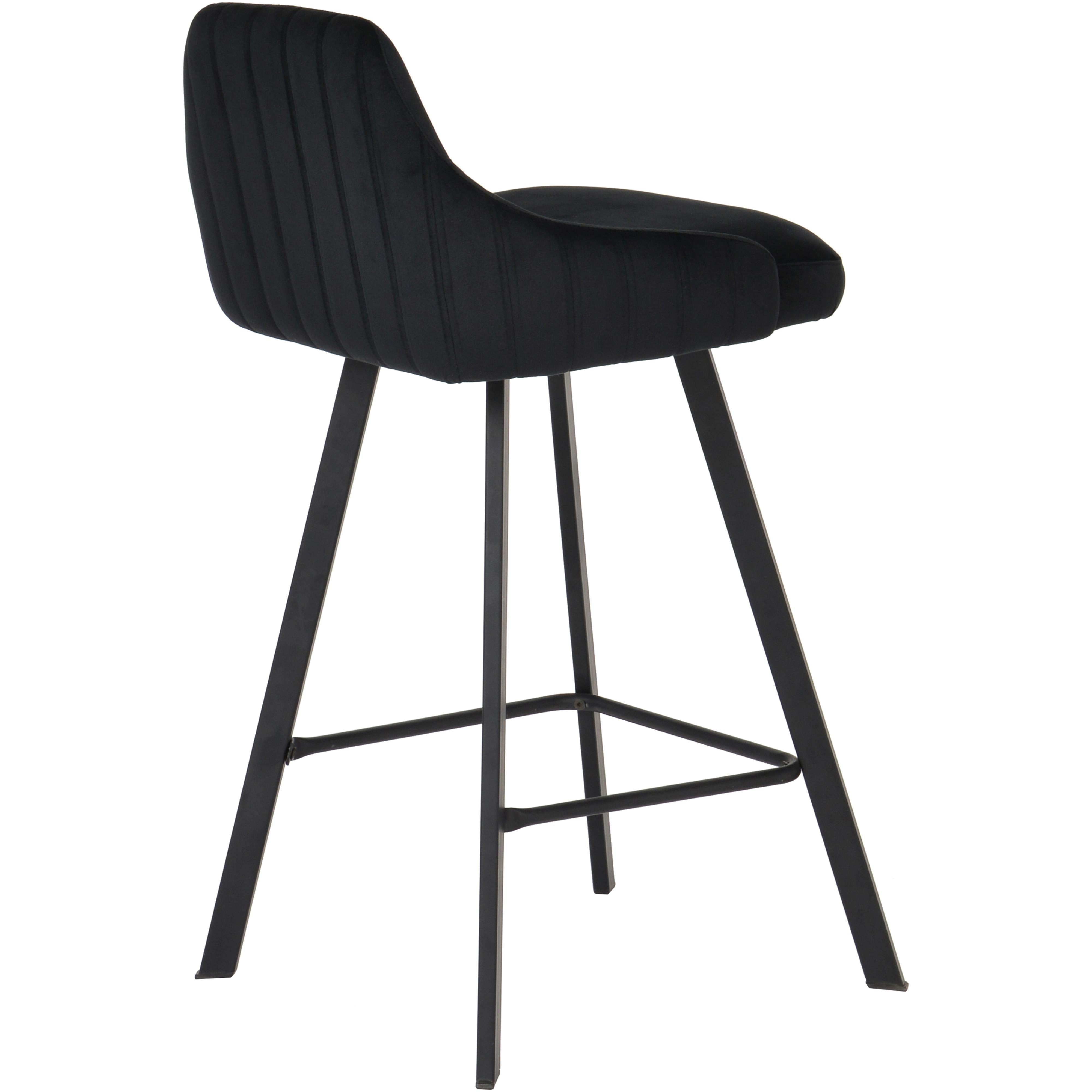 Meridian Viviene Black Velvet Stool