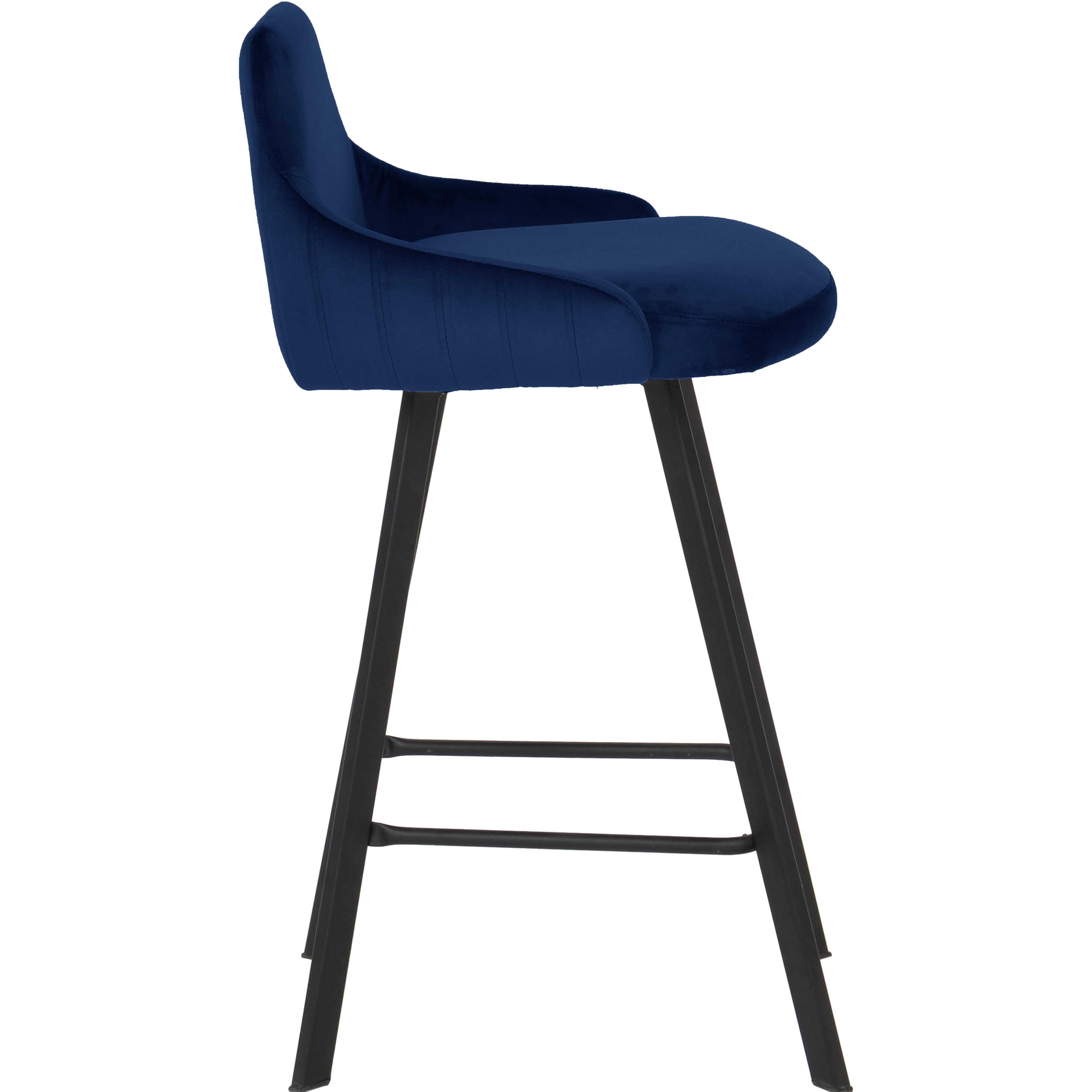 Meridian Viviene Navy Velvet Stool