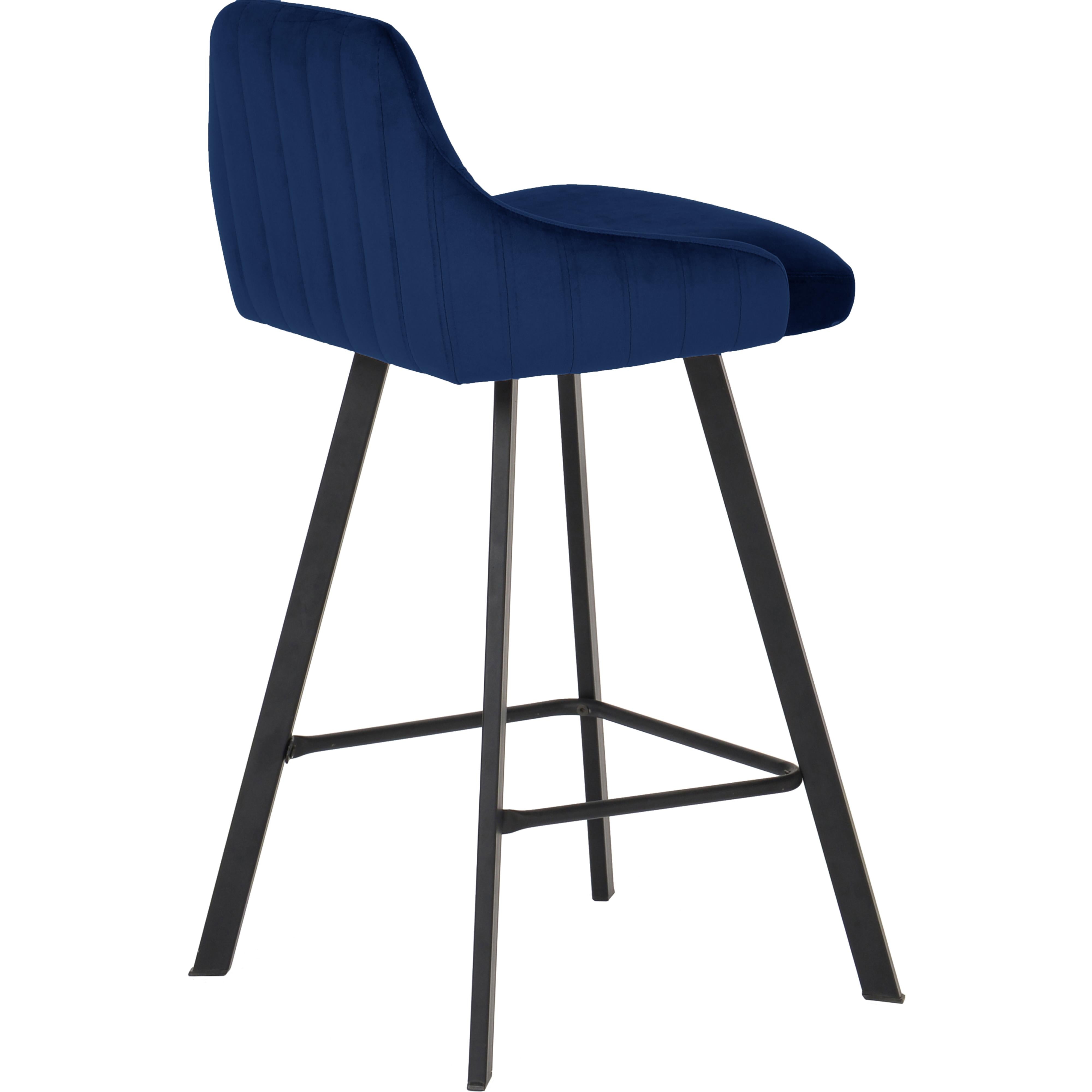 Meridian Viviene Navy Velvet Stool