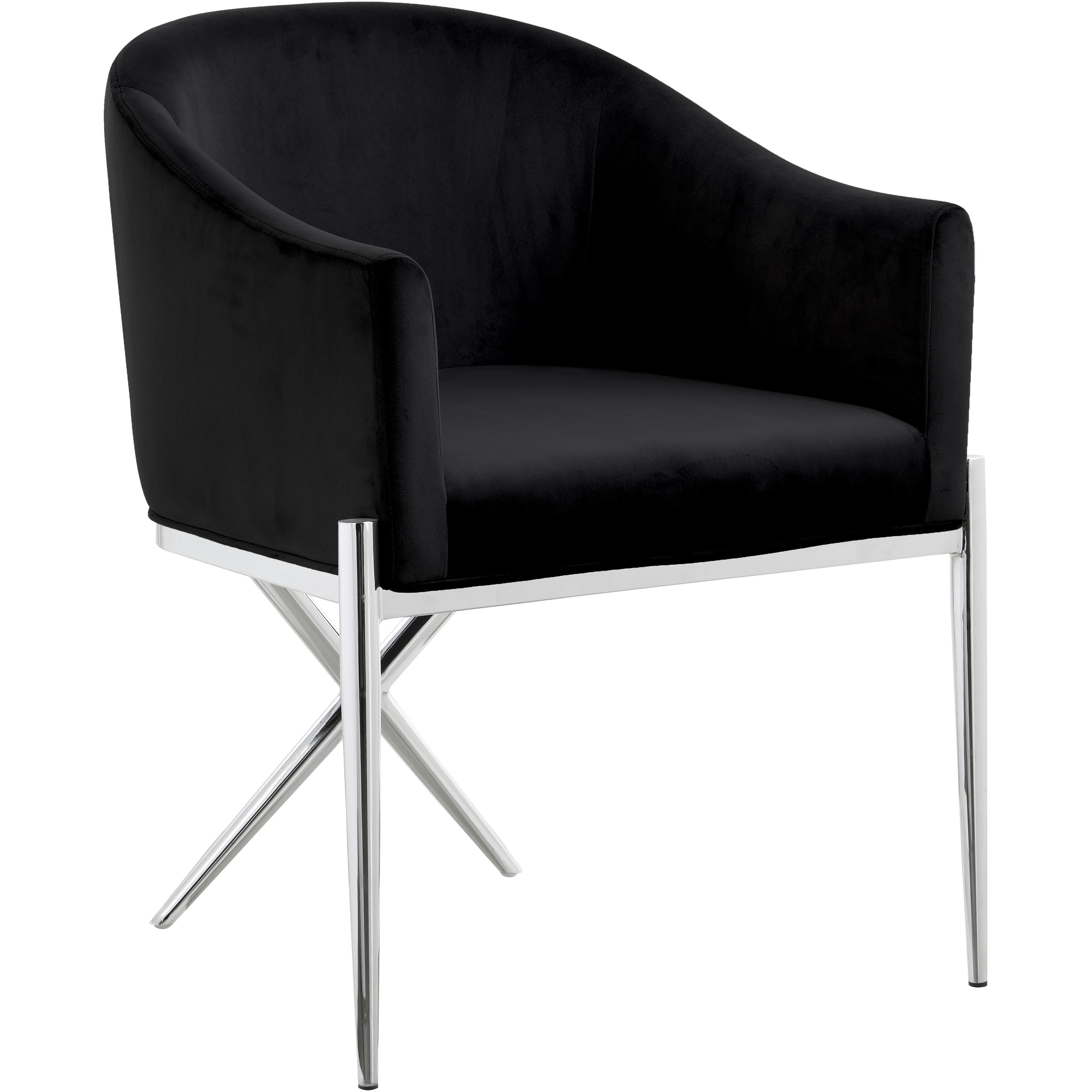 Meridian Xavier Black Velvet Dining Chair