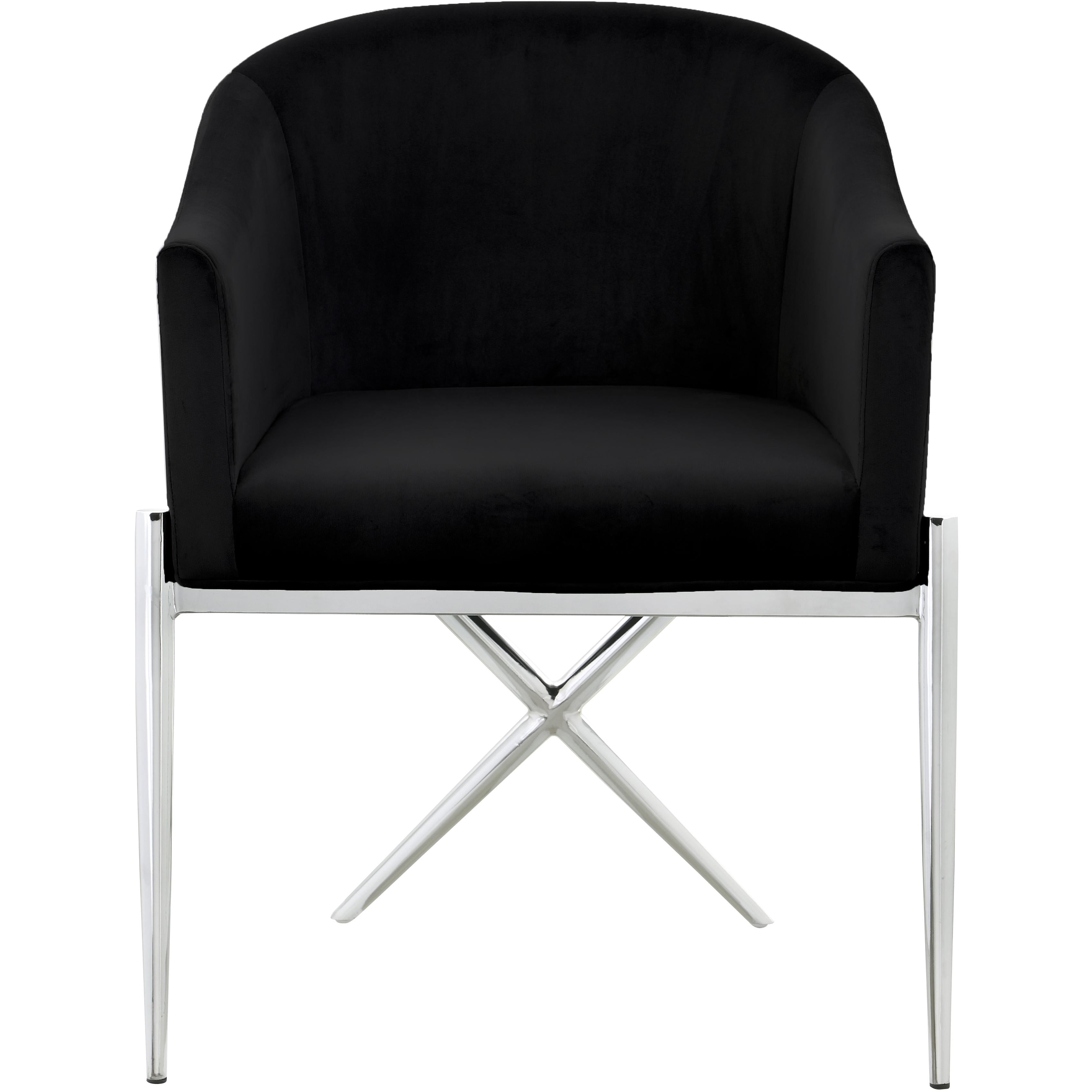 Meridian Xavier Black Velvet Dining Chair