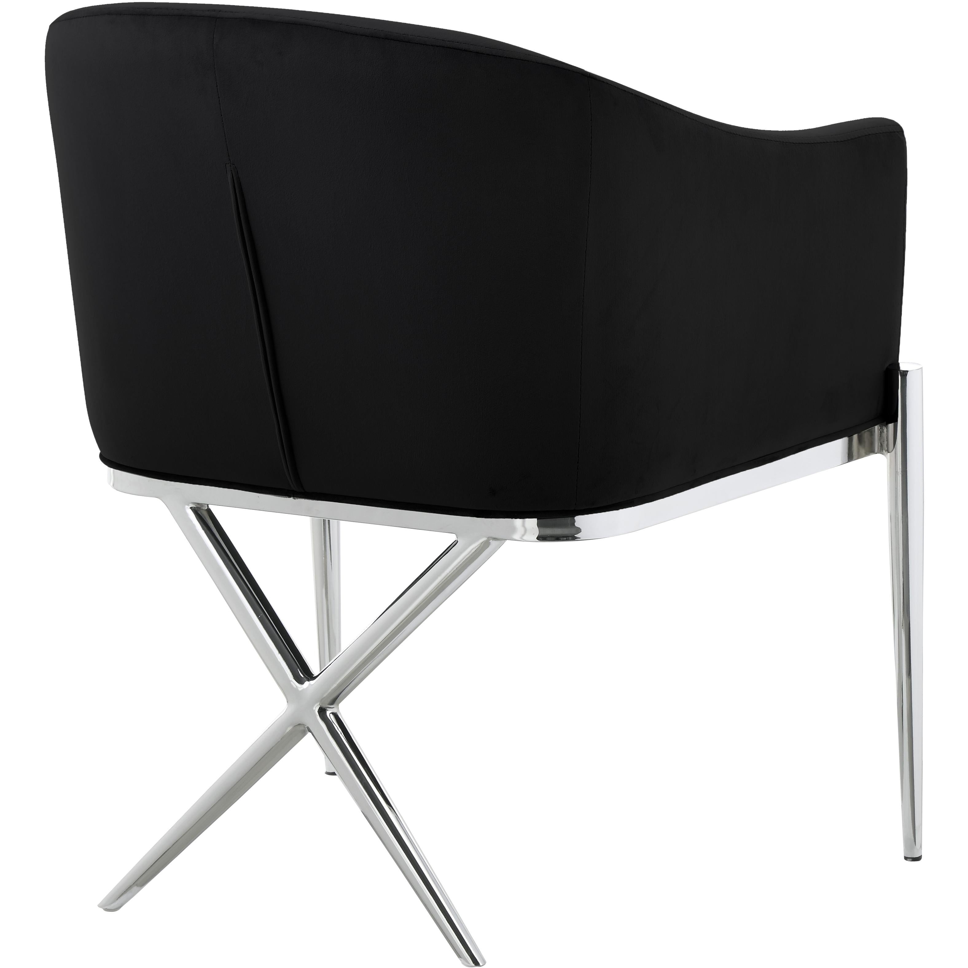 Meridian Xavier Black Velvet Dining Chair