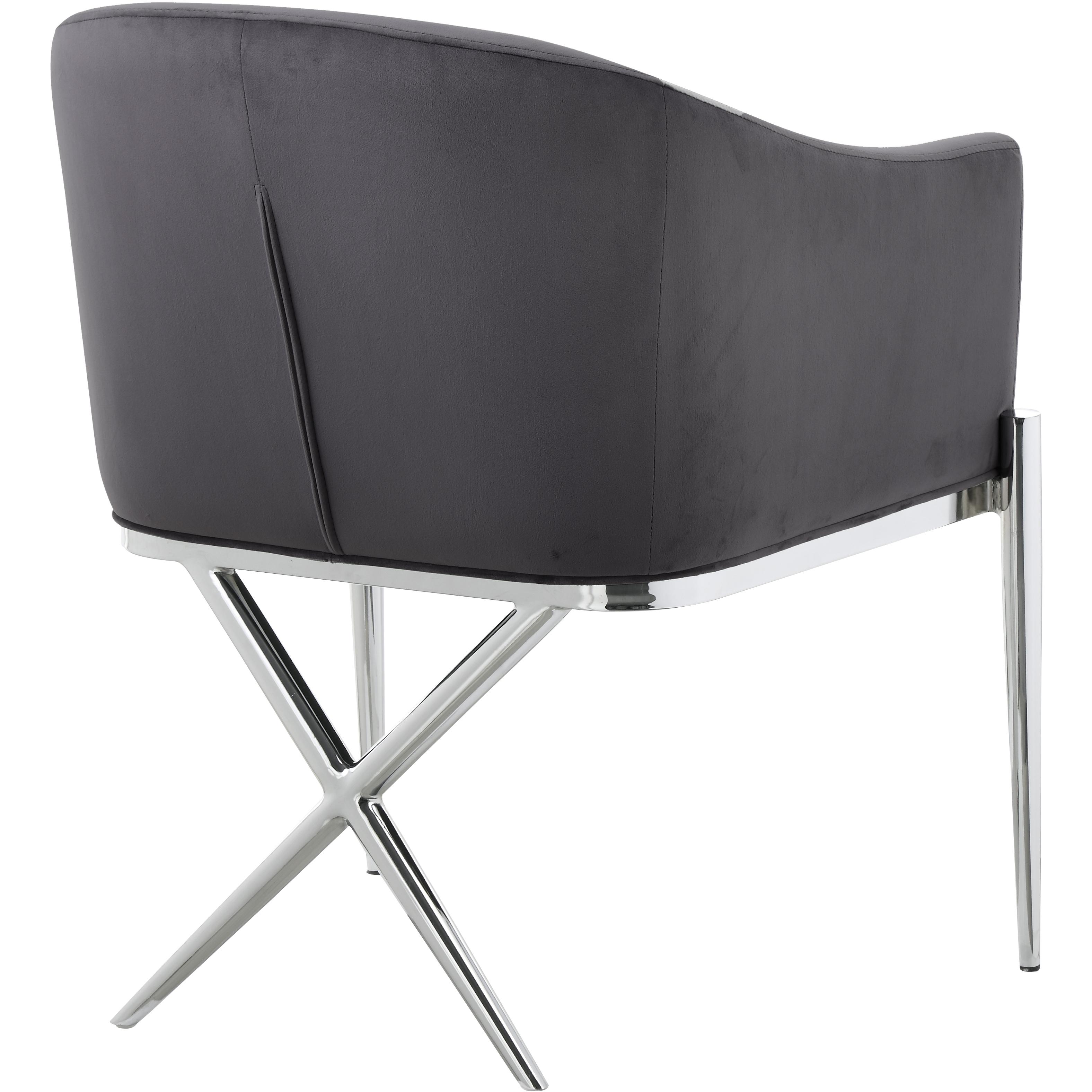 Meridian Xavier Grey Velvet Dining Chair