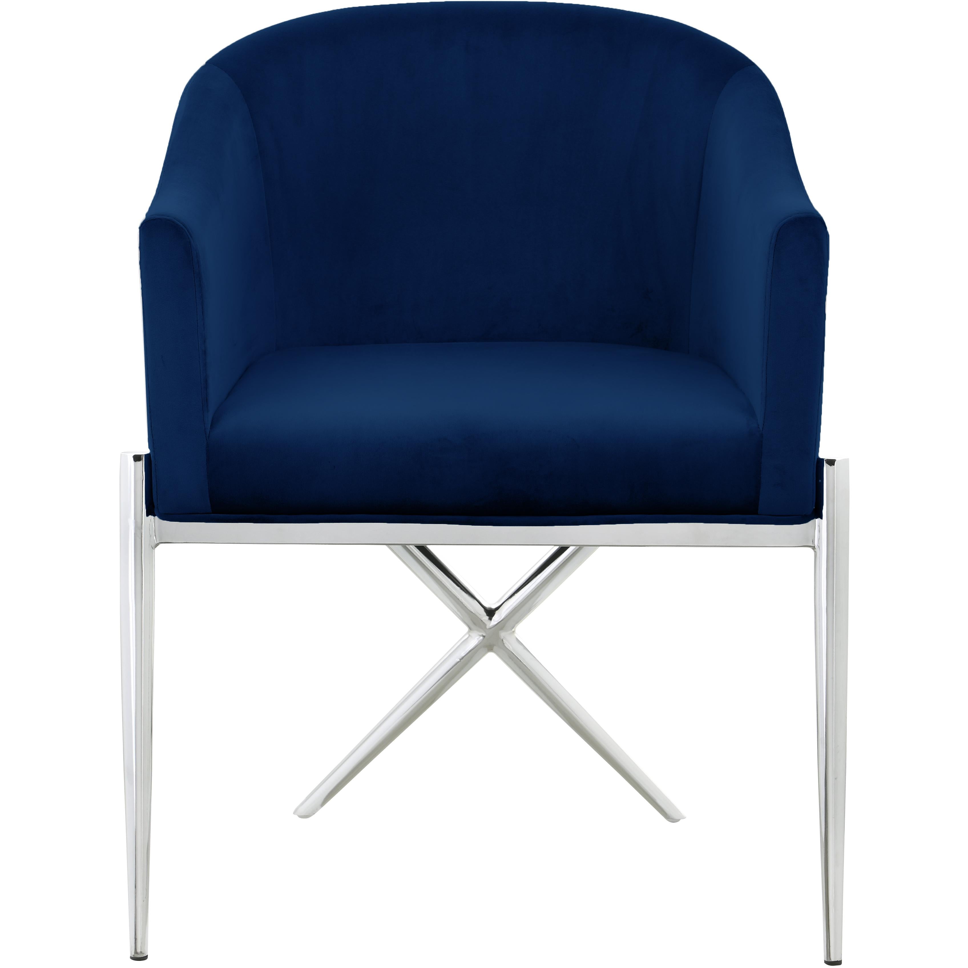 Meridian Xavier Navy Velvet Dining Chair