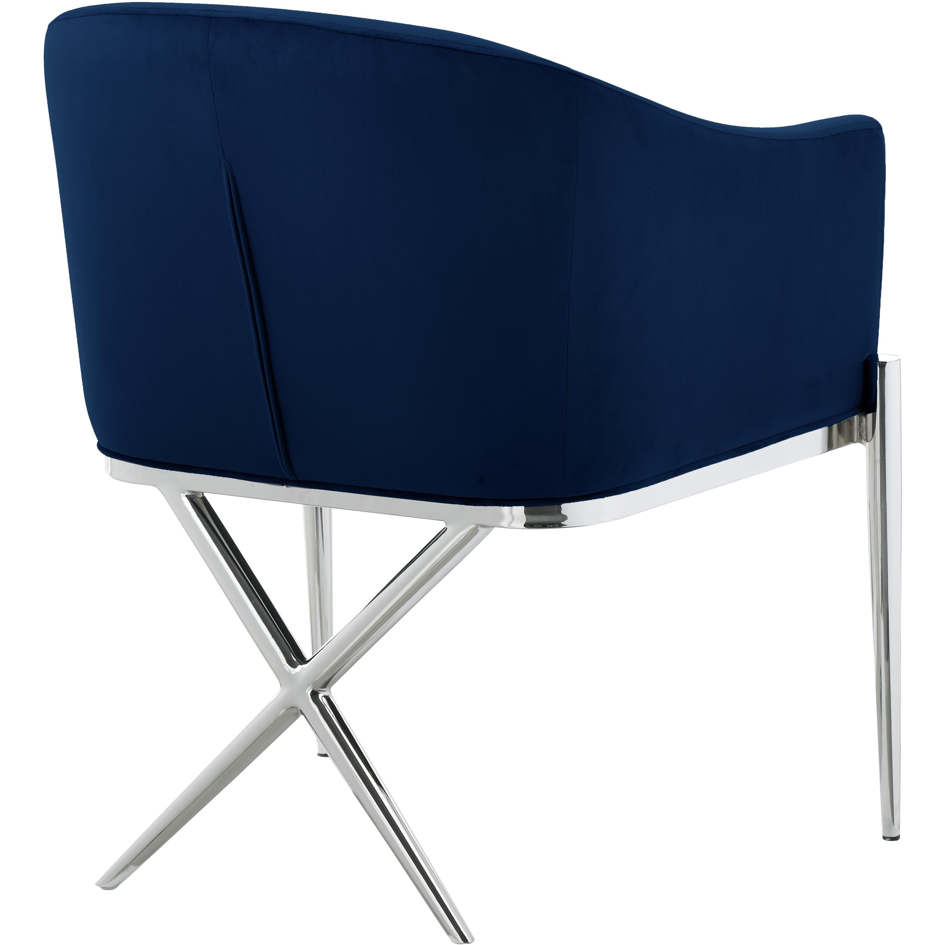 Meridian Xavier Navy Velvet Dining Chair