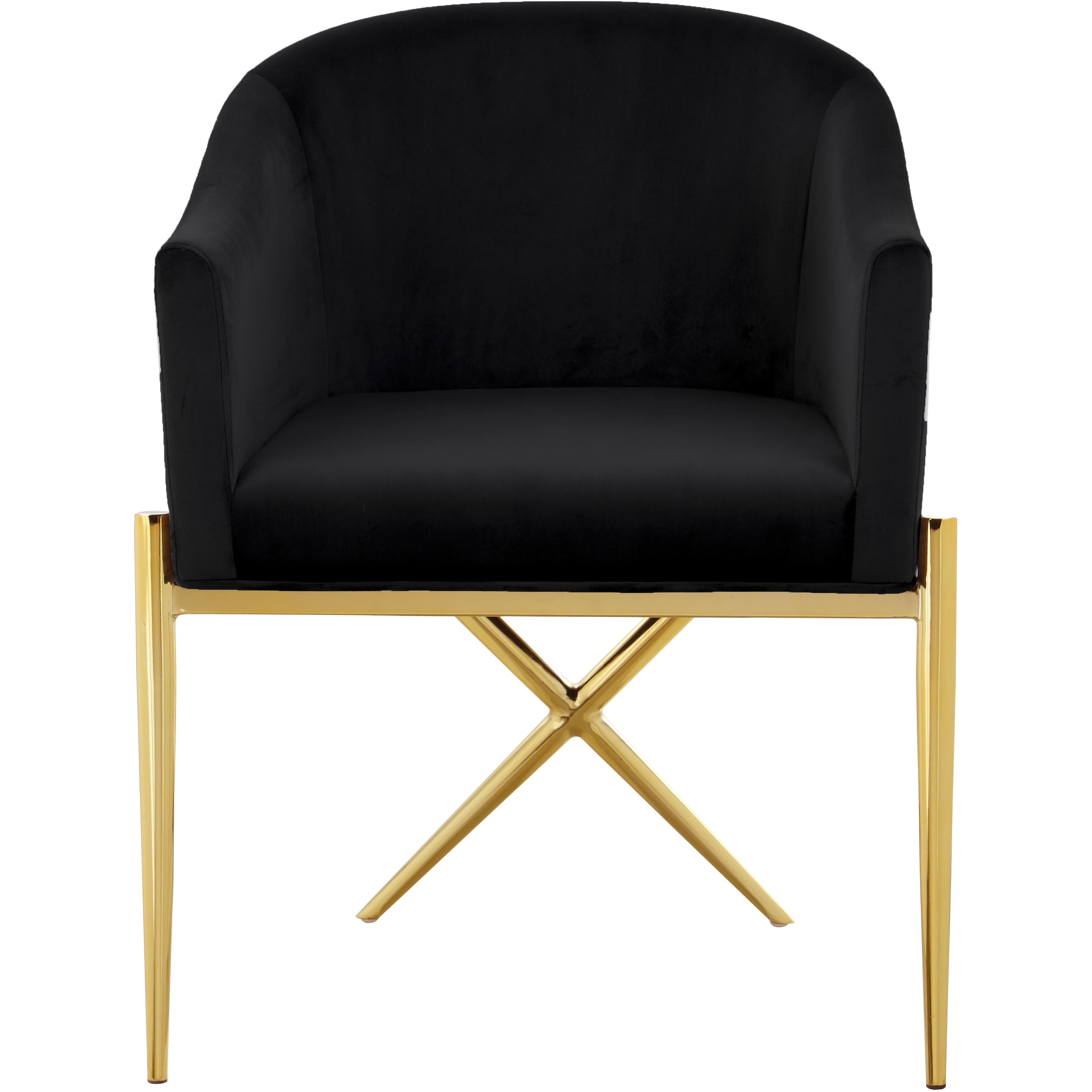 Meridian Xavier Black Velvet Dining Chair