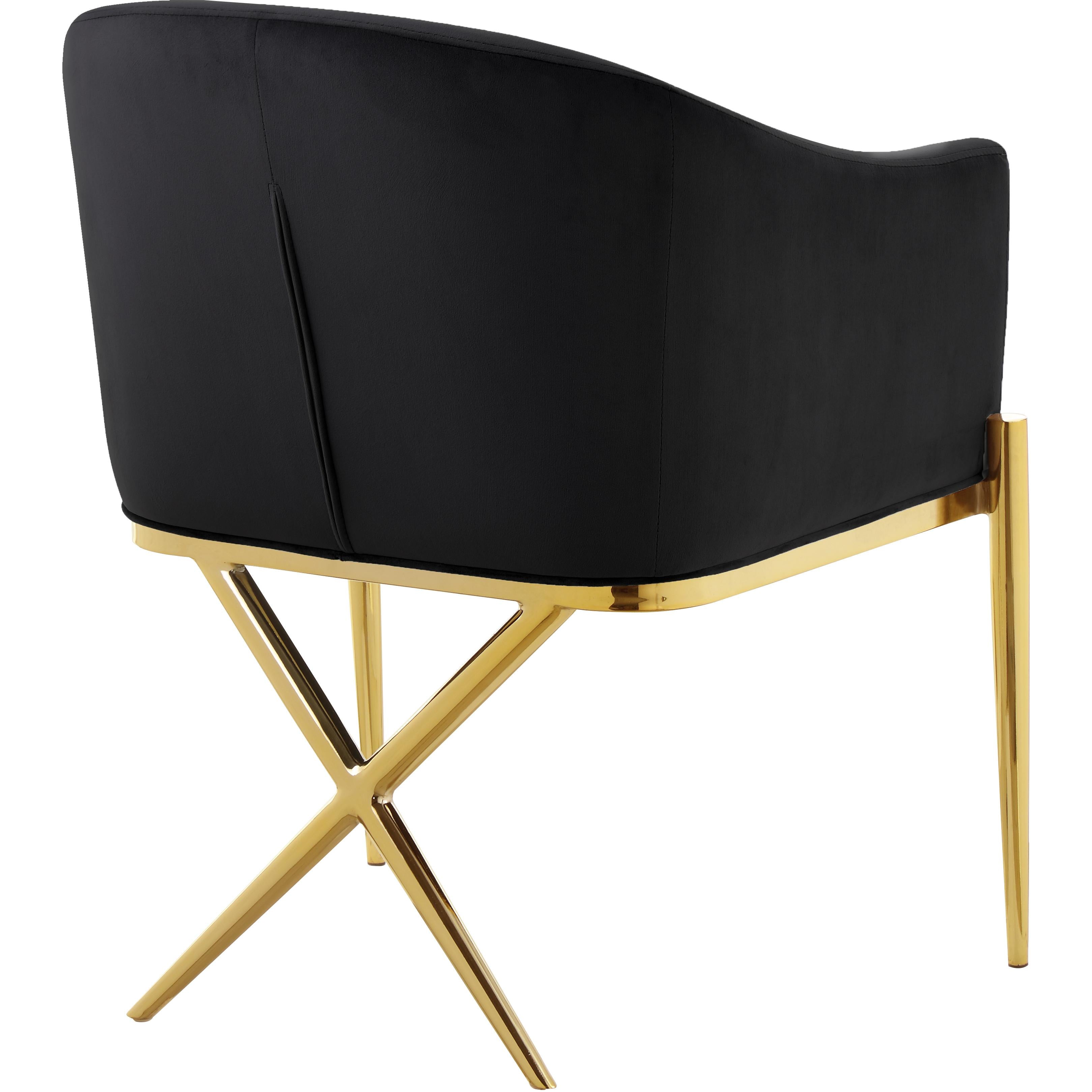 Meridian Xavier Black Velvet Dining Chair