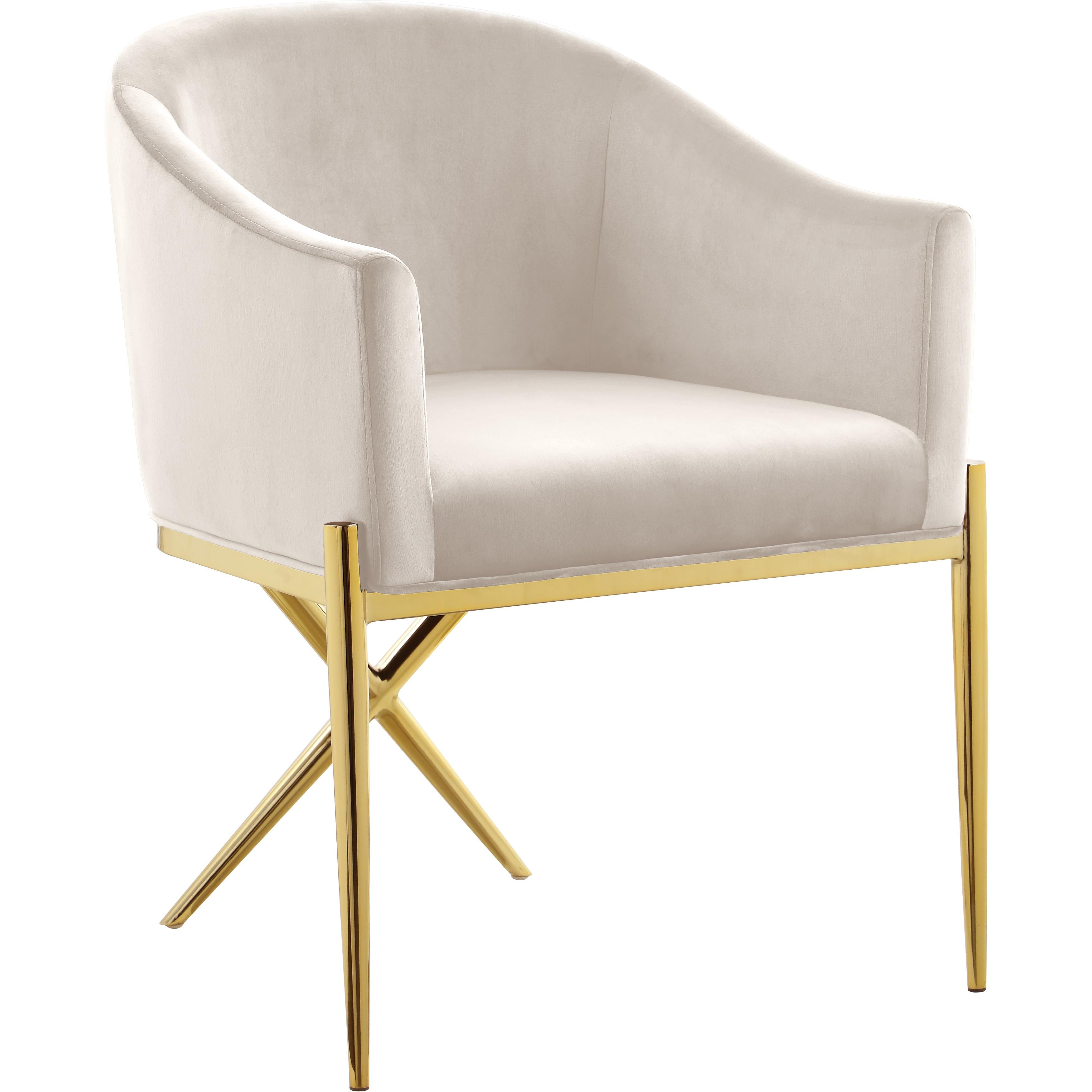 Meridian Xavier Cream Velvet Dining Chair