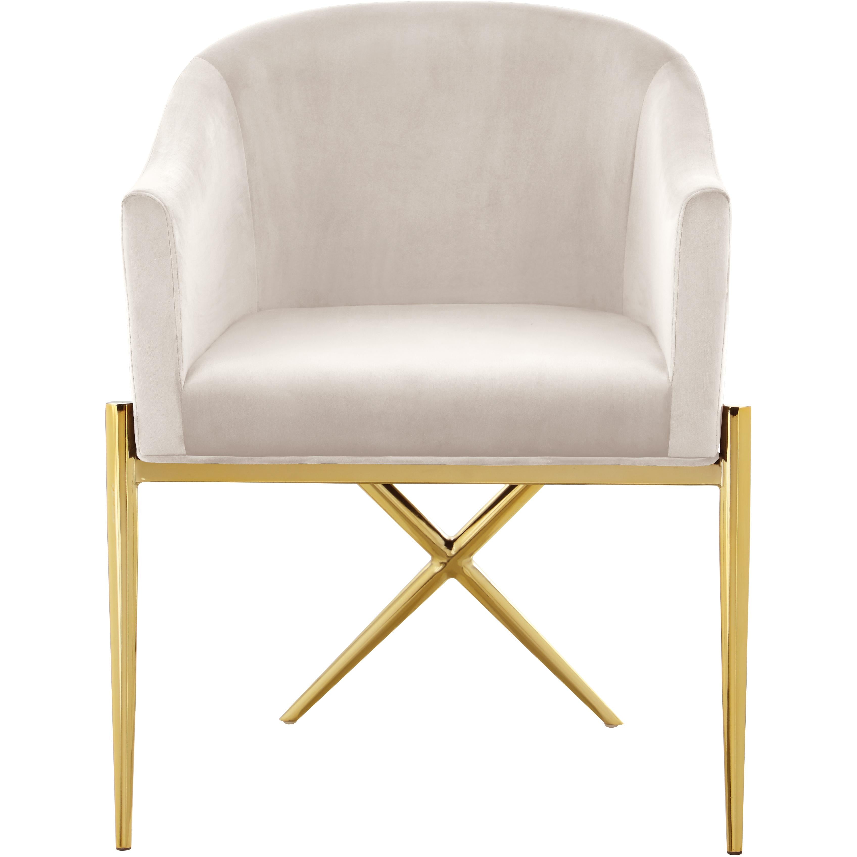 Meridian Xavier Cream Velvet Dining Chair