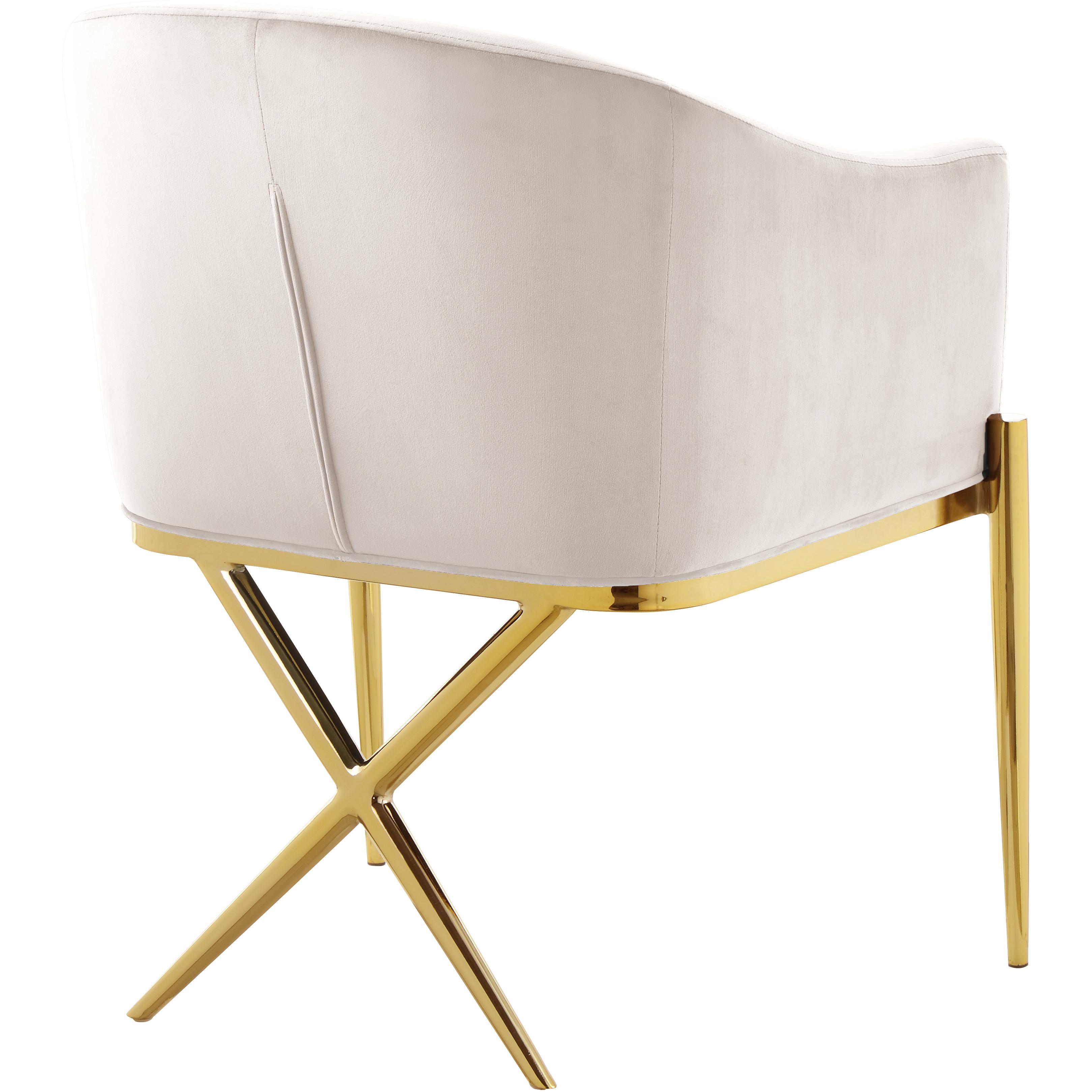 Meridian Xavier Cream Velvet Dining Chair