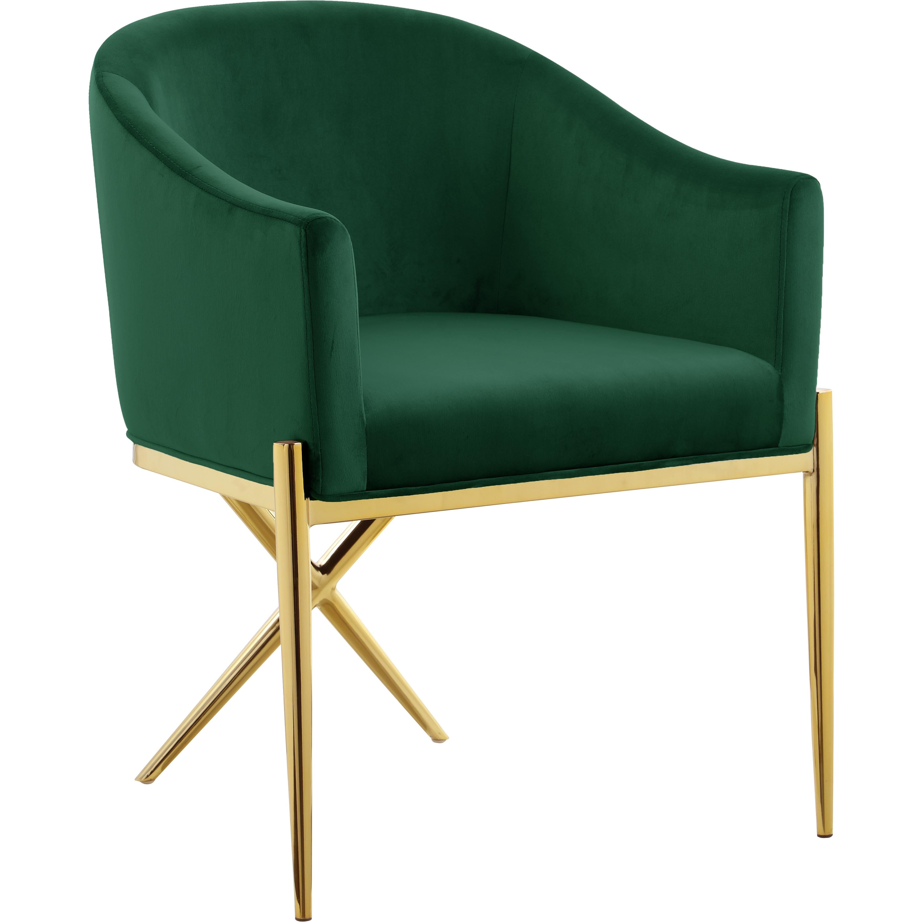 Meridian Xavier Green Velvet Dining Chair