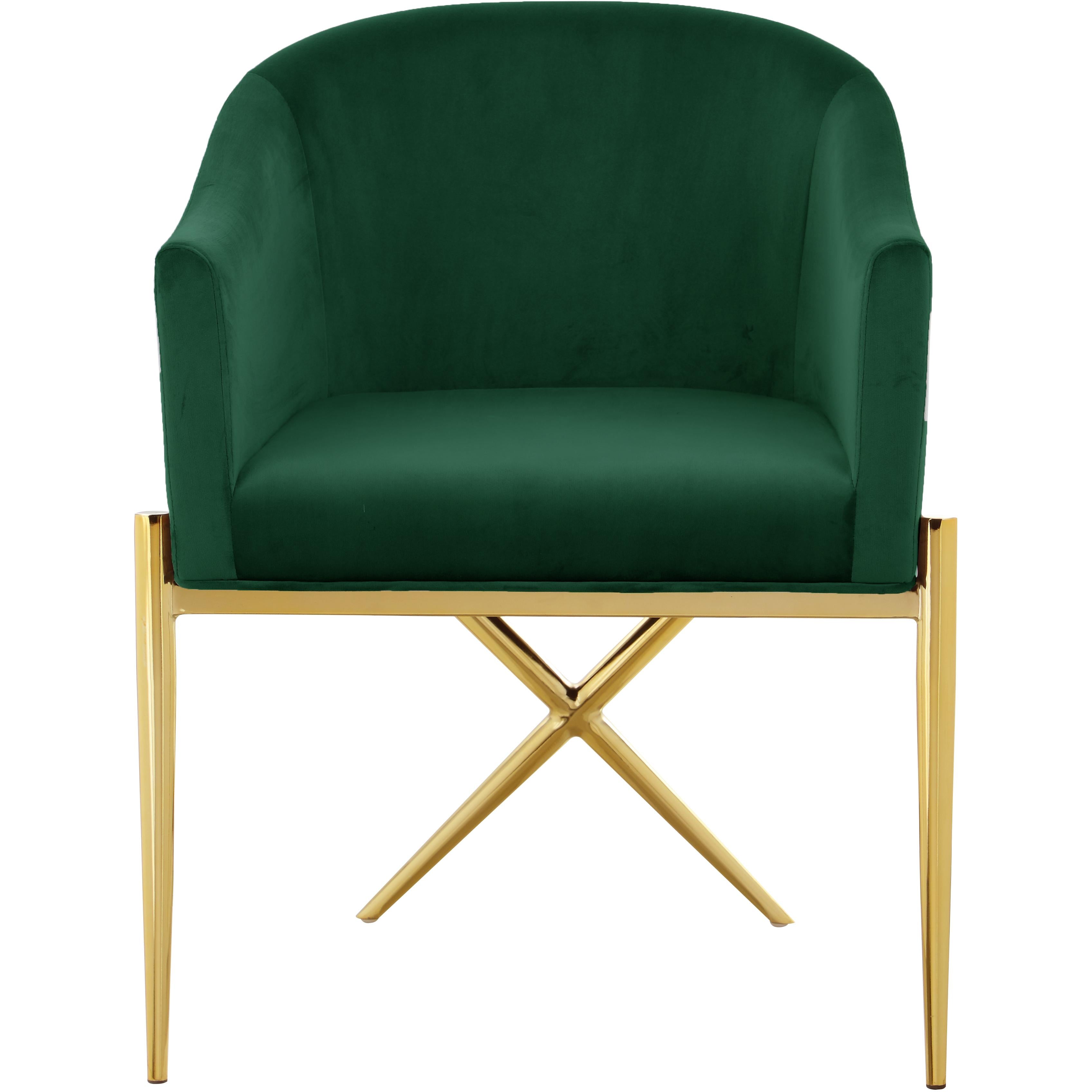 Meridian Xavier Green Velvet Dining Chair