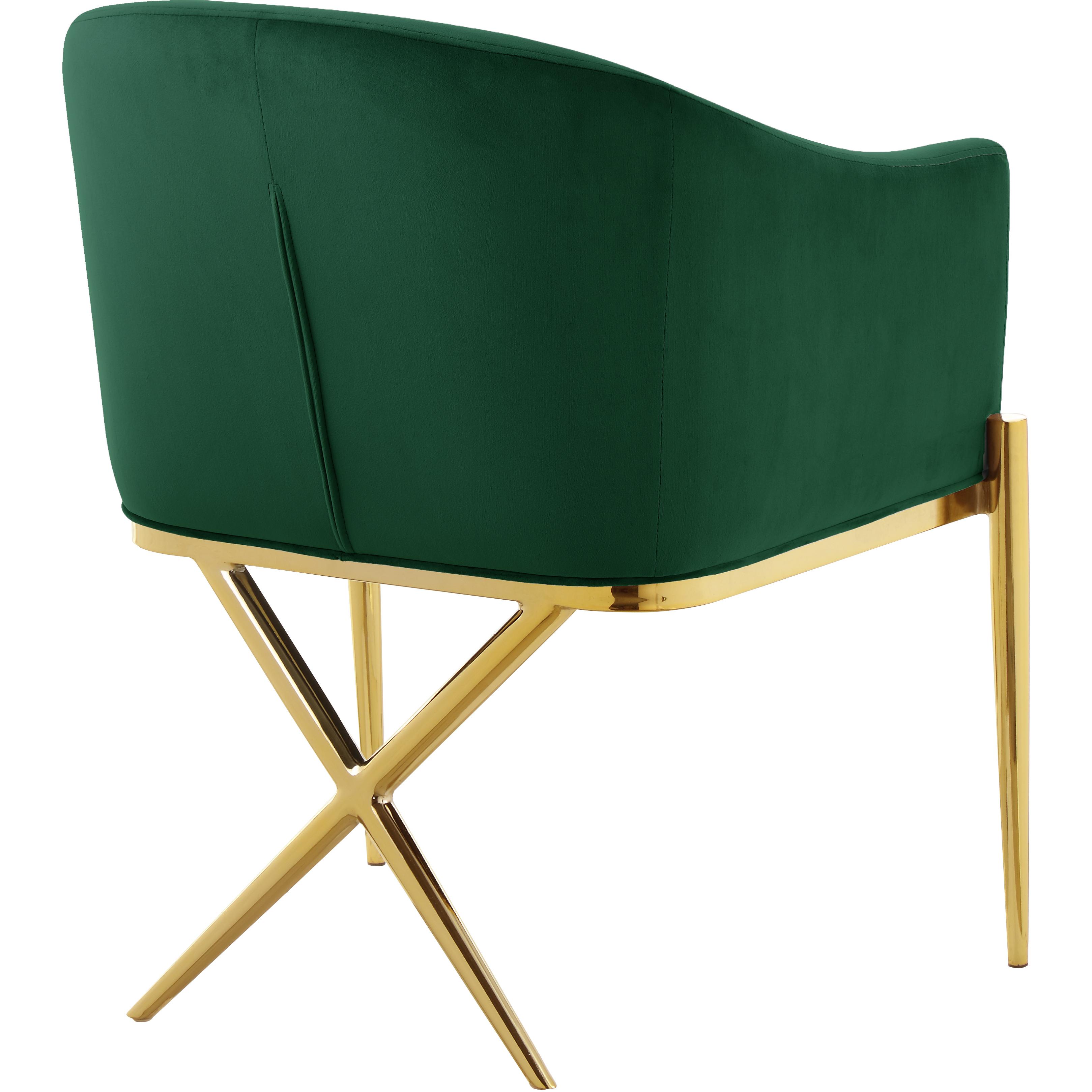 Meridian Xavier Green Velvet Dining Chair