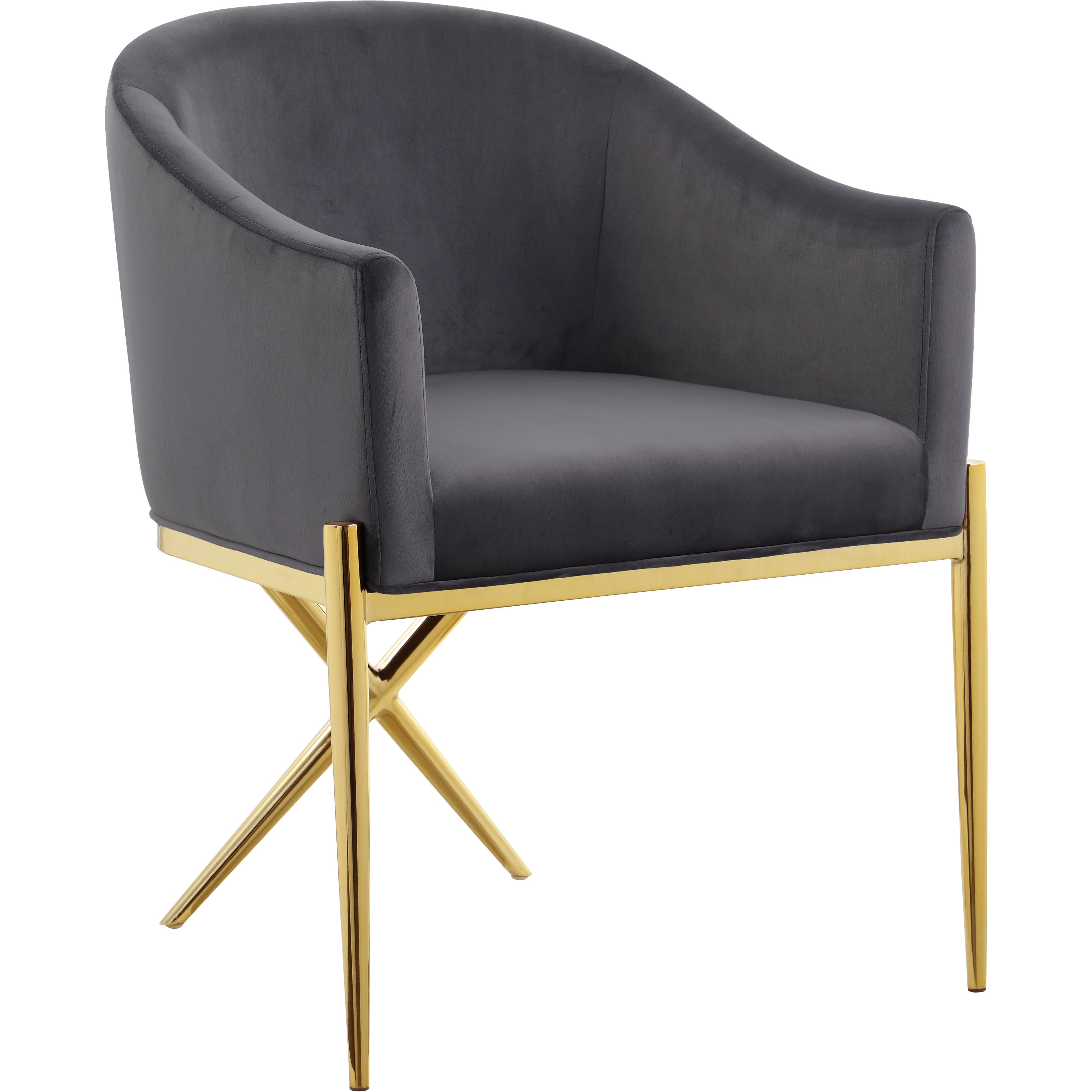 Meridian Xavier Grey Velvet Dining Chair