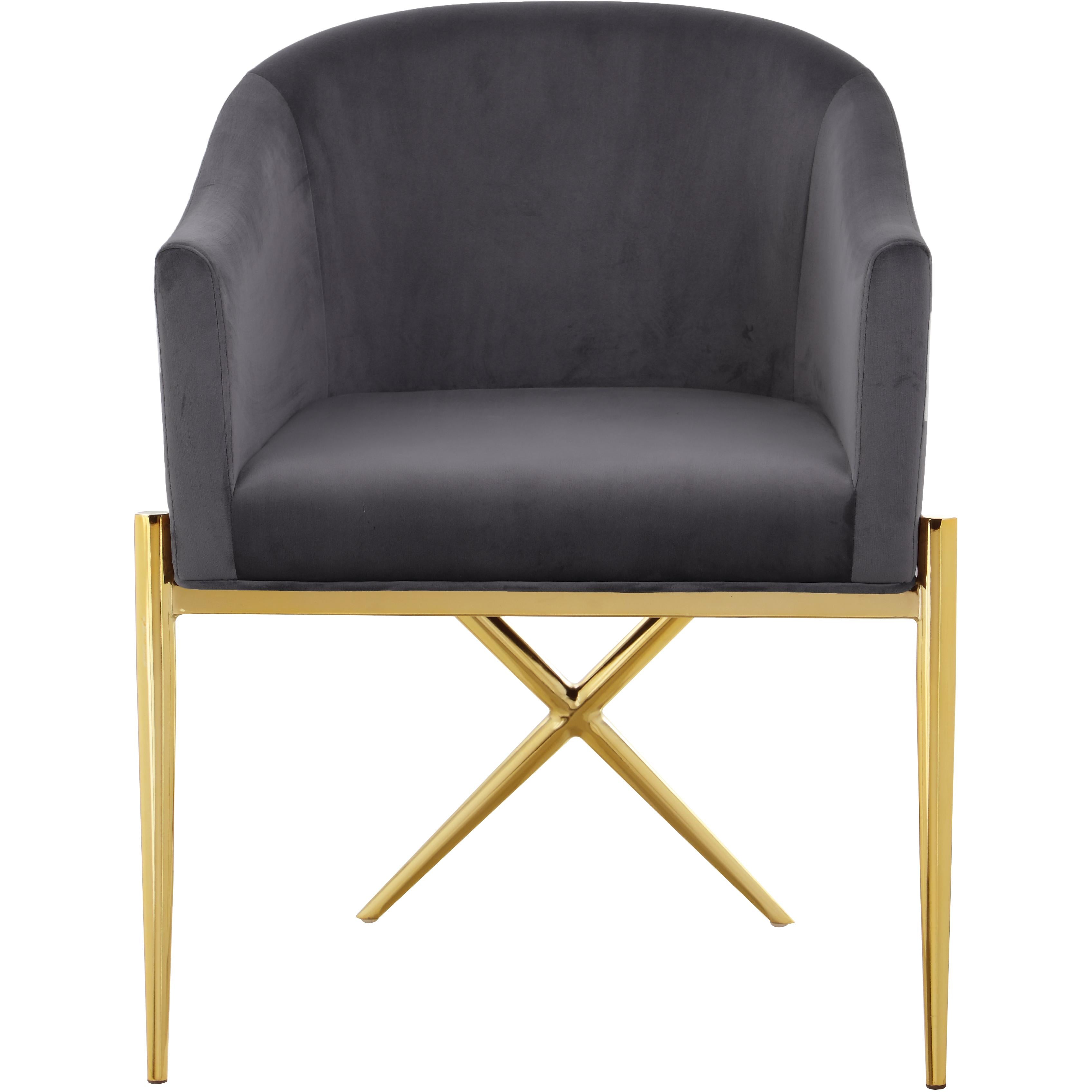 Meridian Xavier Grey Velvet Dining Chair