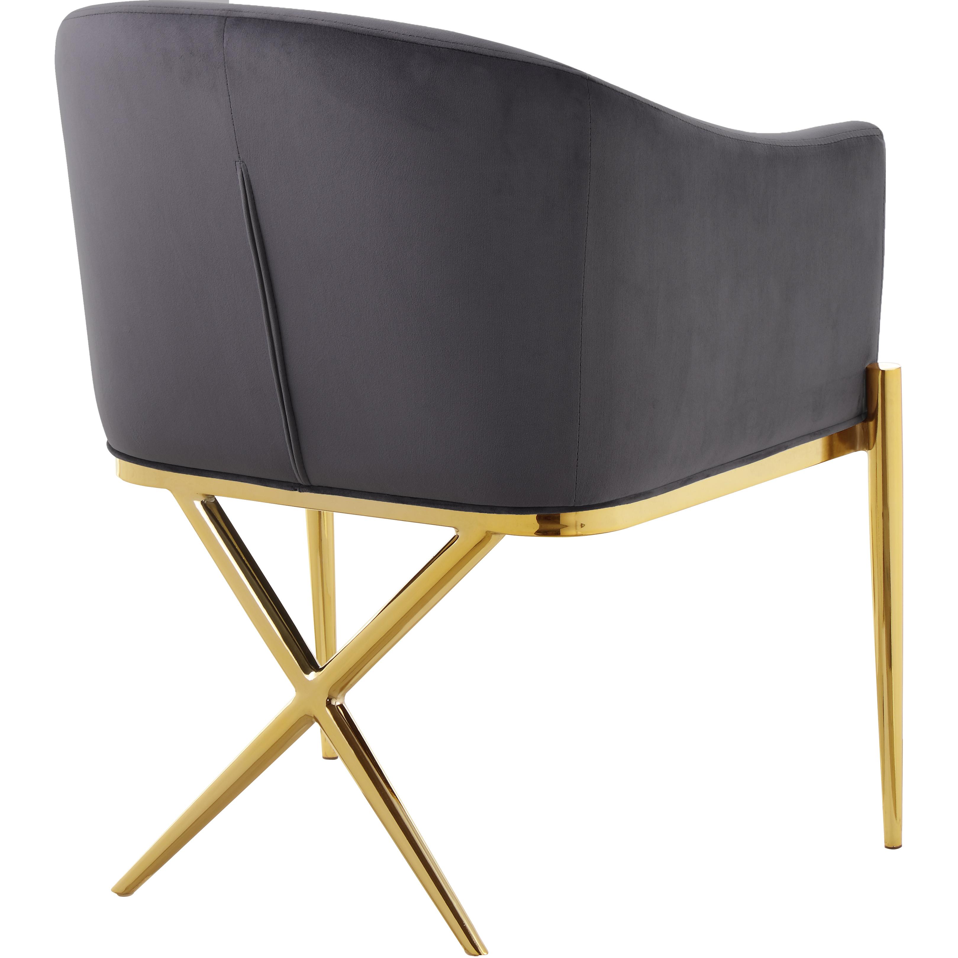 Meridian Xavier Grey Velvet Dining Chair