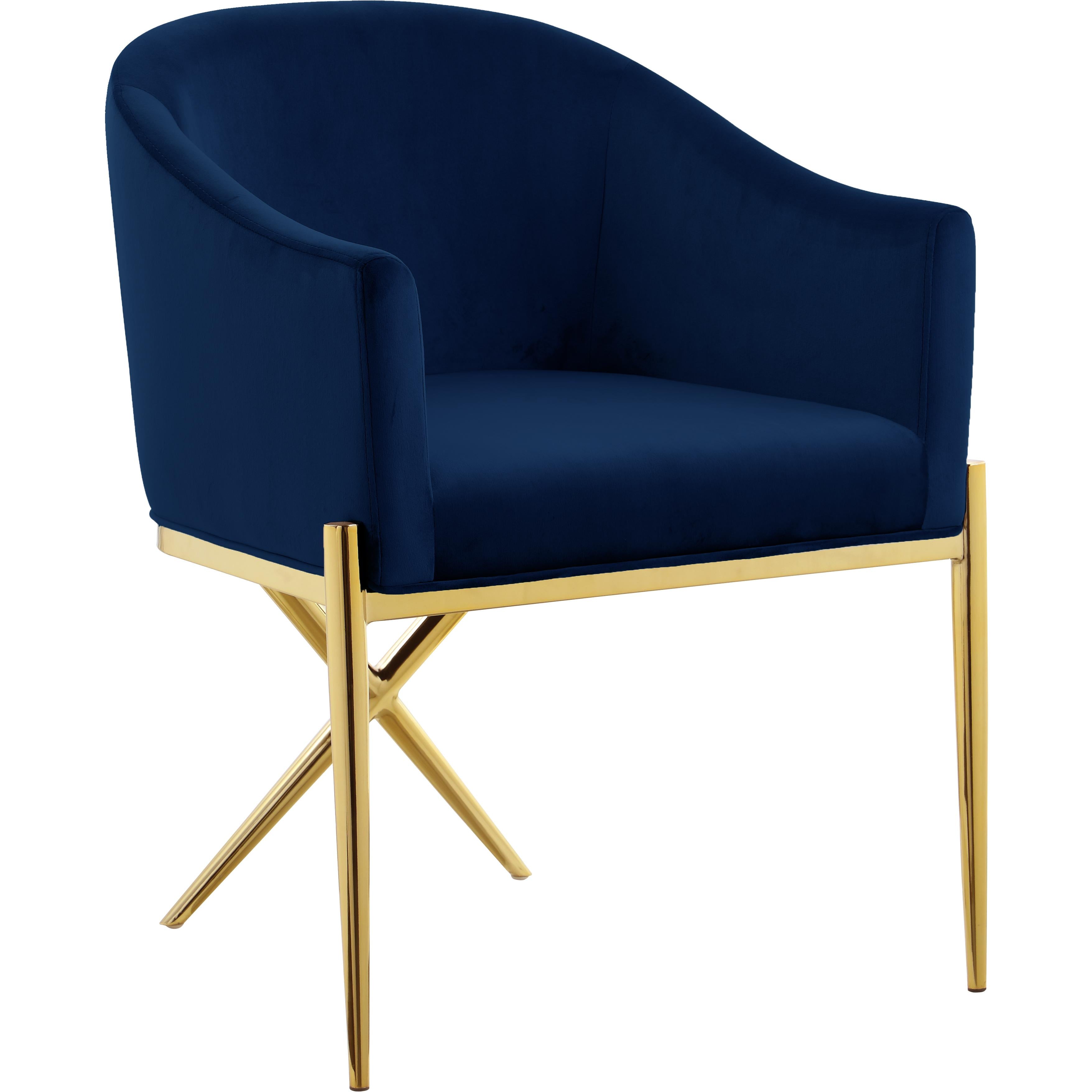 Meridian Xavier Navy Velvet Dining Chair