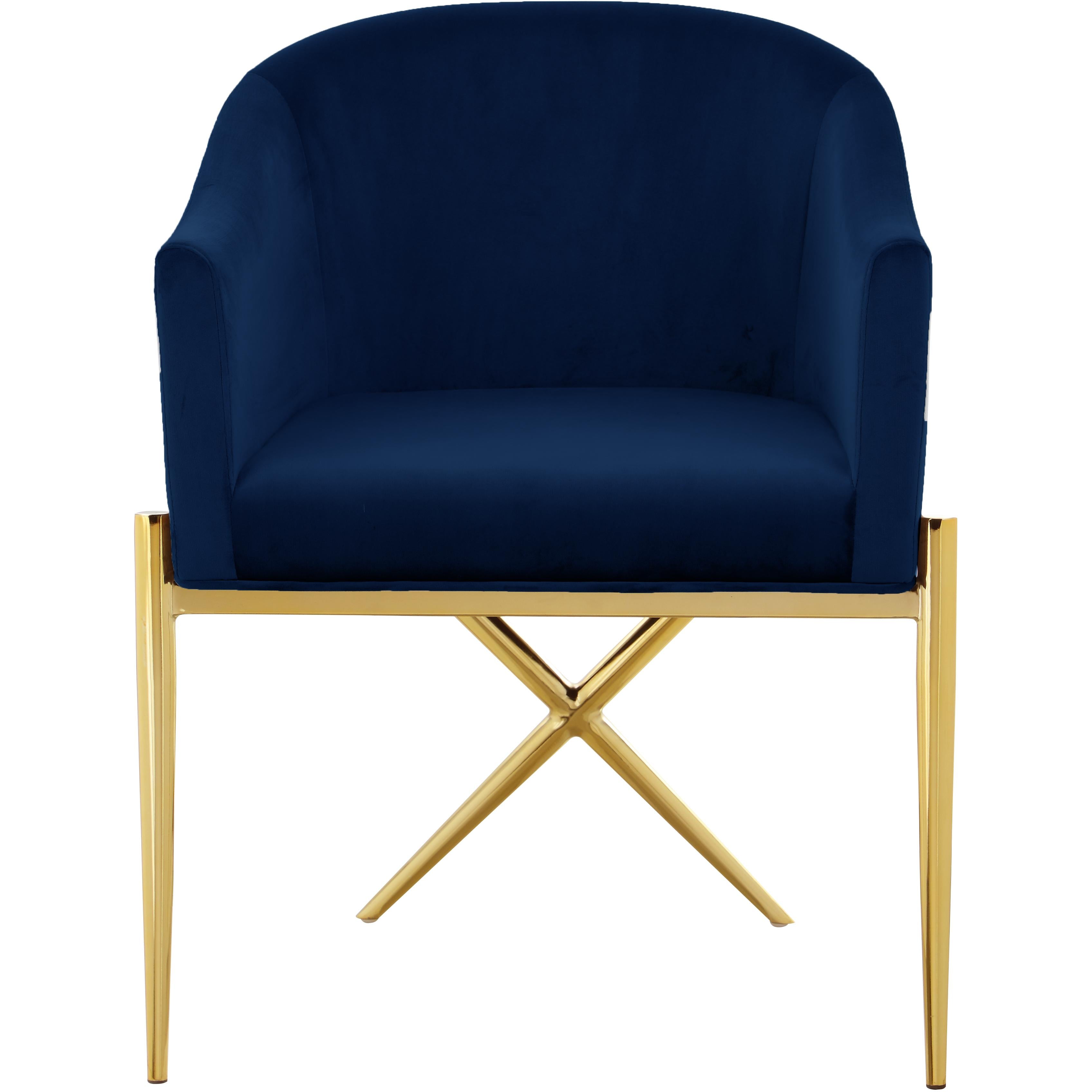 Meridian Xavier Navy Velvet Dining Chair