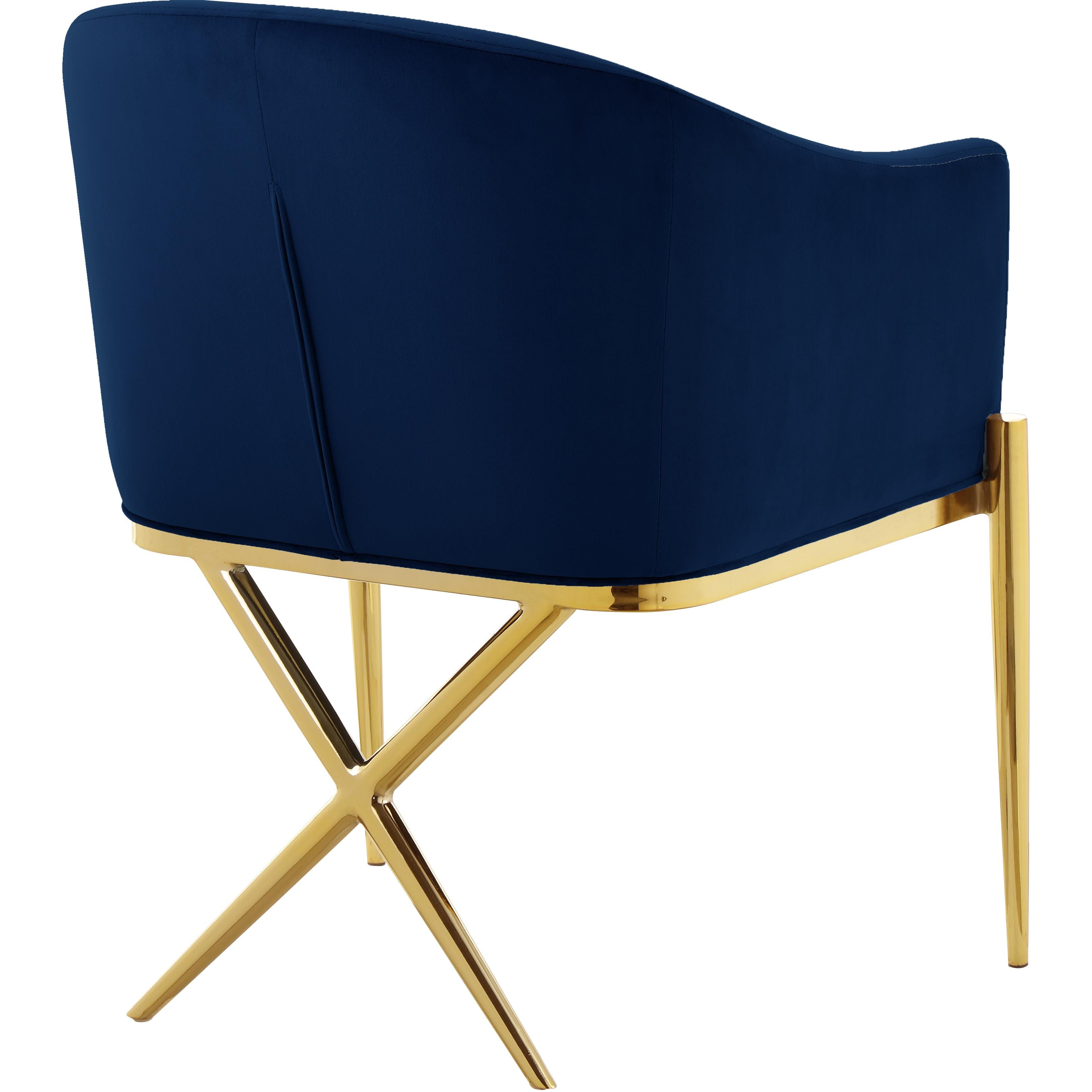 Meridian Xavier Navy Velvet Dining Chair