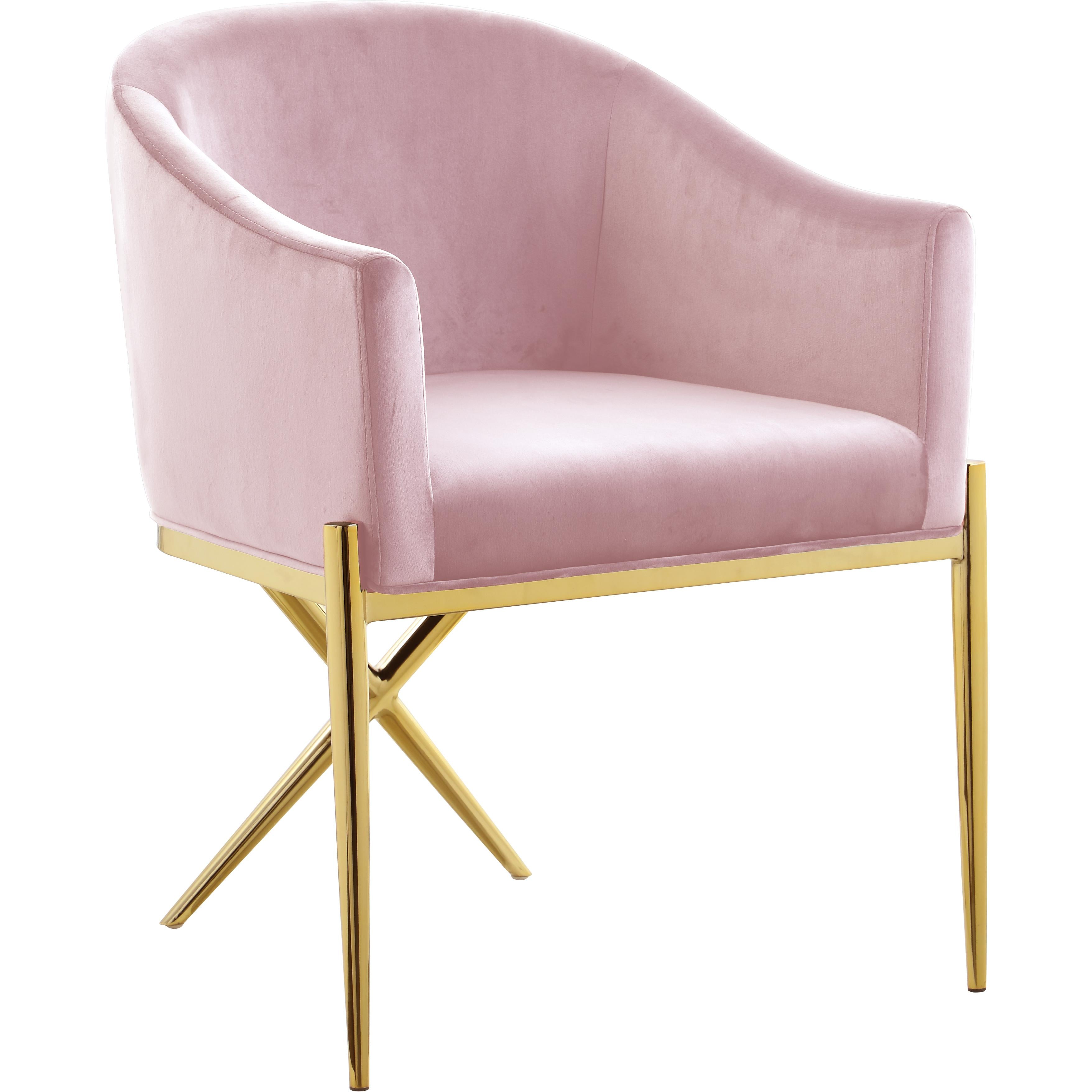 Meridian Xavier Pink Velvet Dining Chair