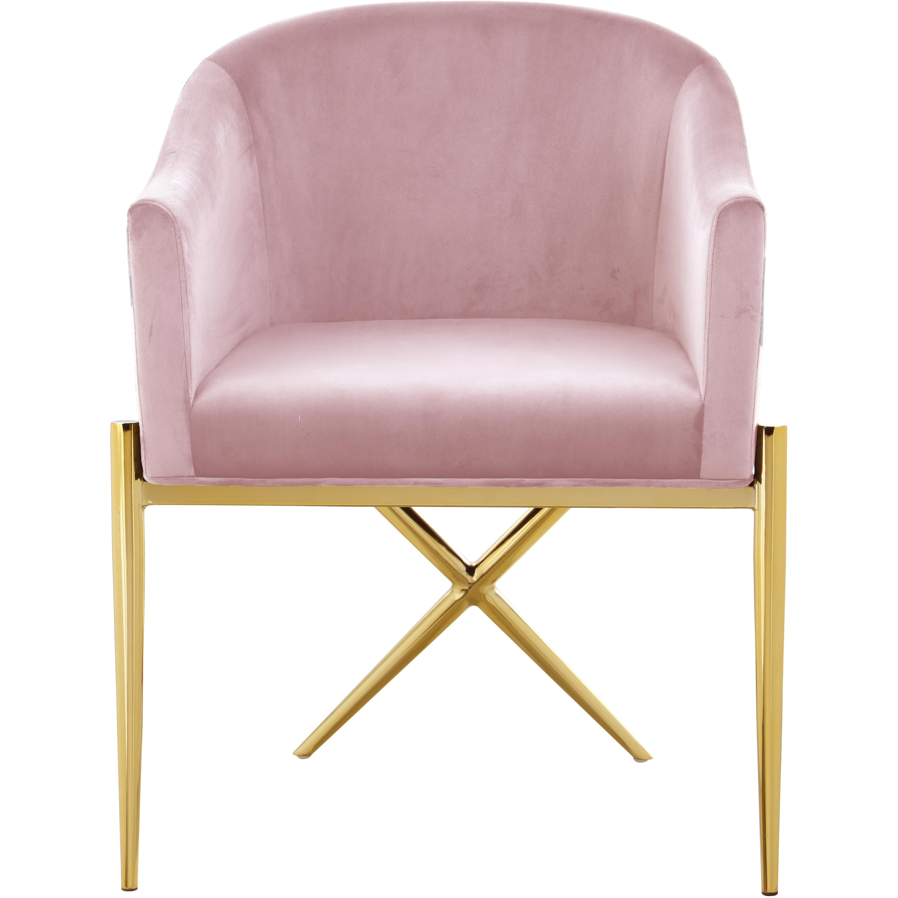 Meridian Xavier Pink Velvet Dining Chair